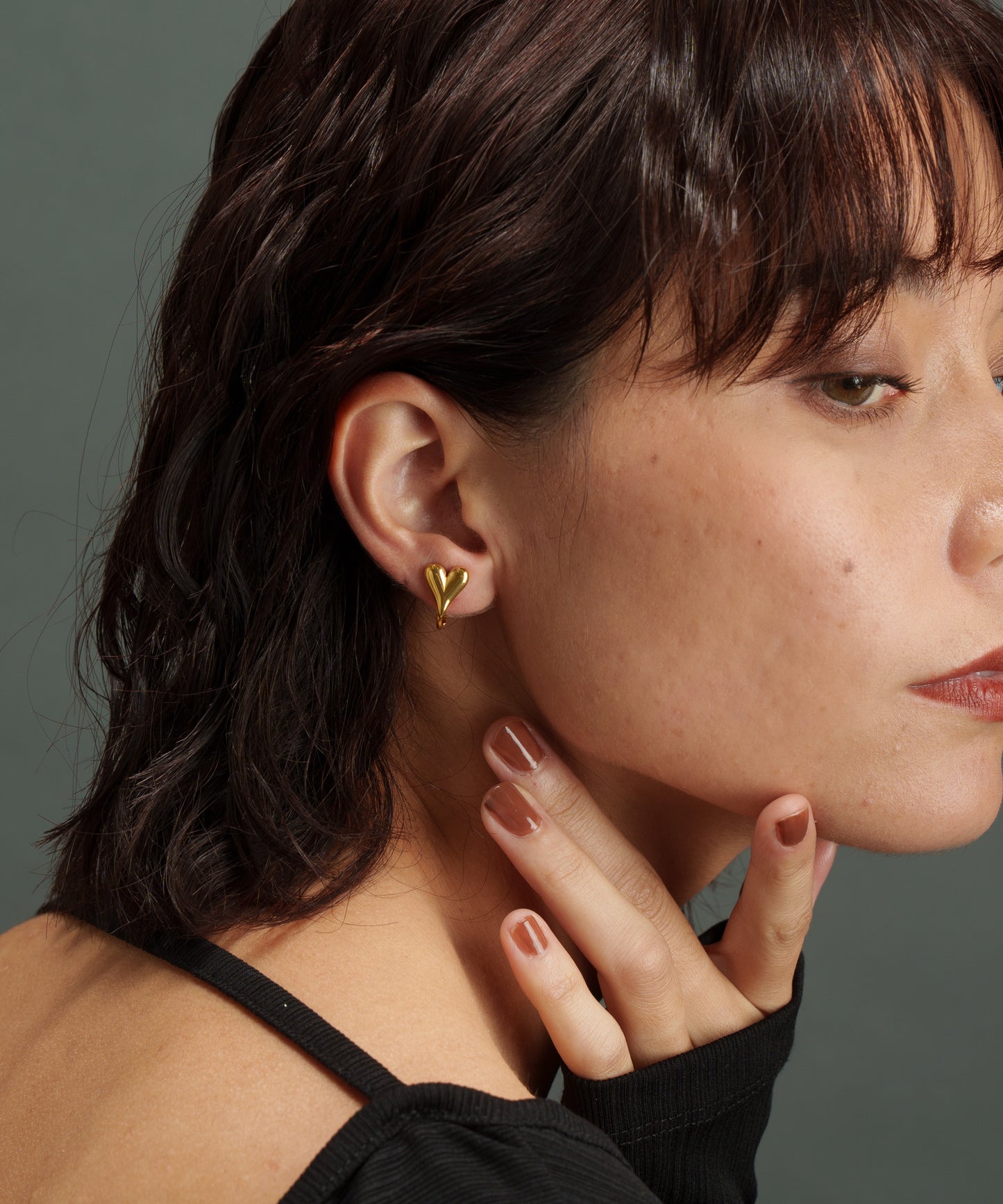 スモールハートイヤリング【Gold】
