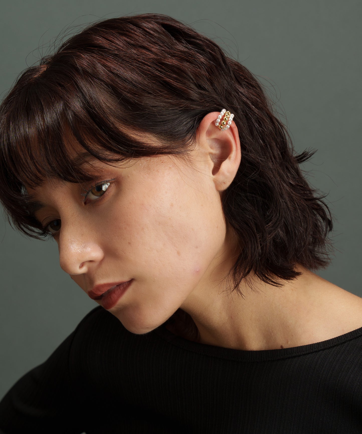 スモールボール3連イヤーカフ【Gold】