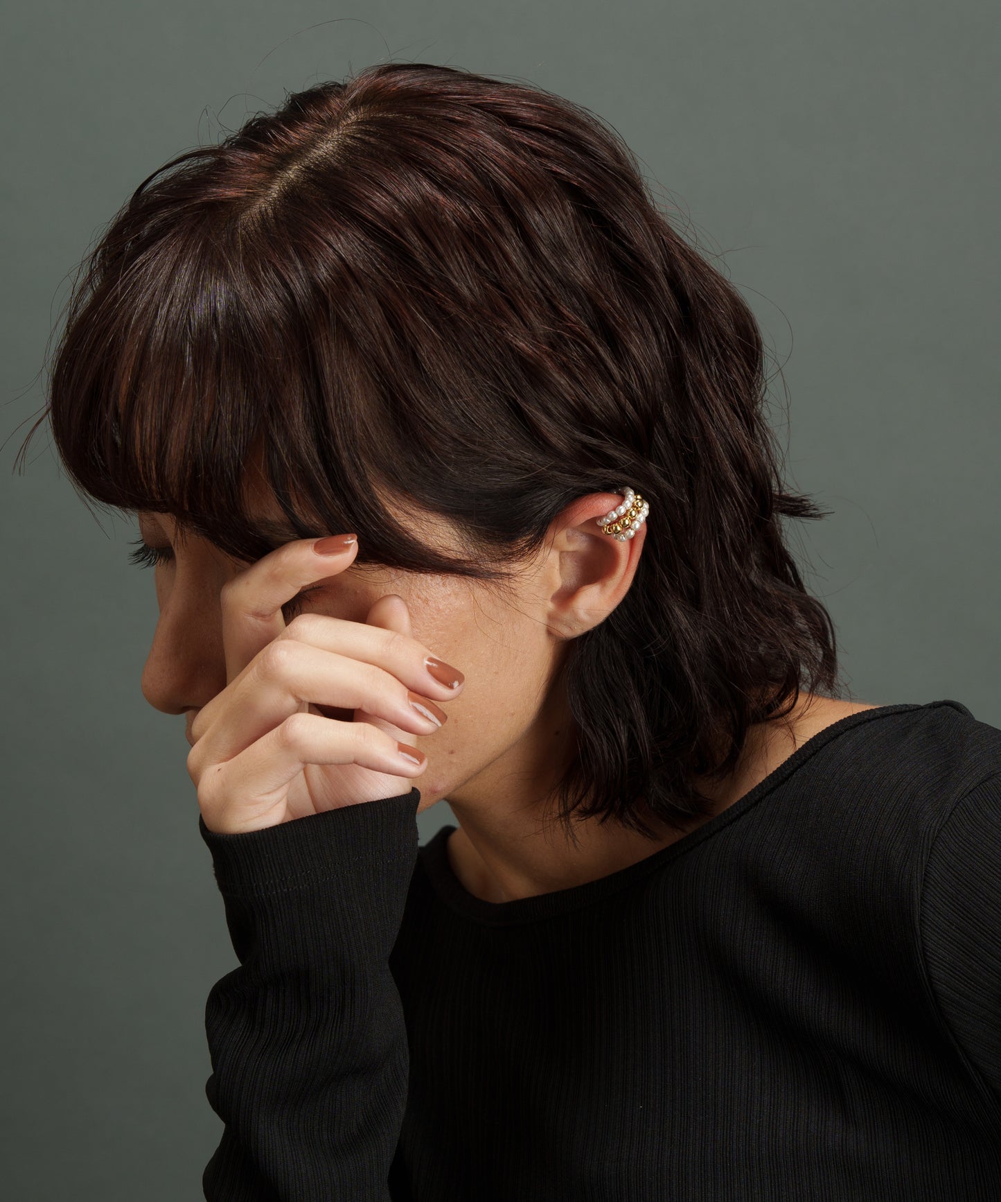 スモールボール3連イヤーカフ【Gold】