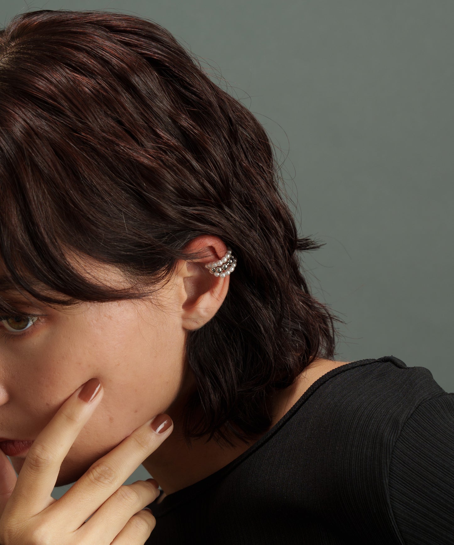 スモールボール3連イヤーカフ【Silver】