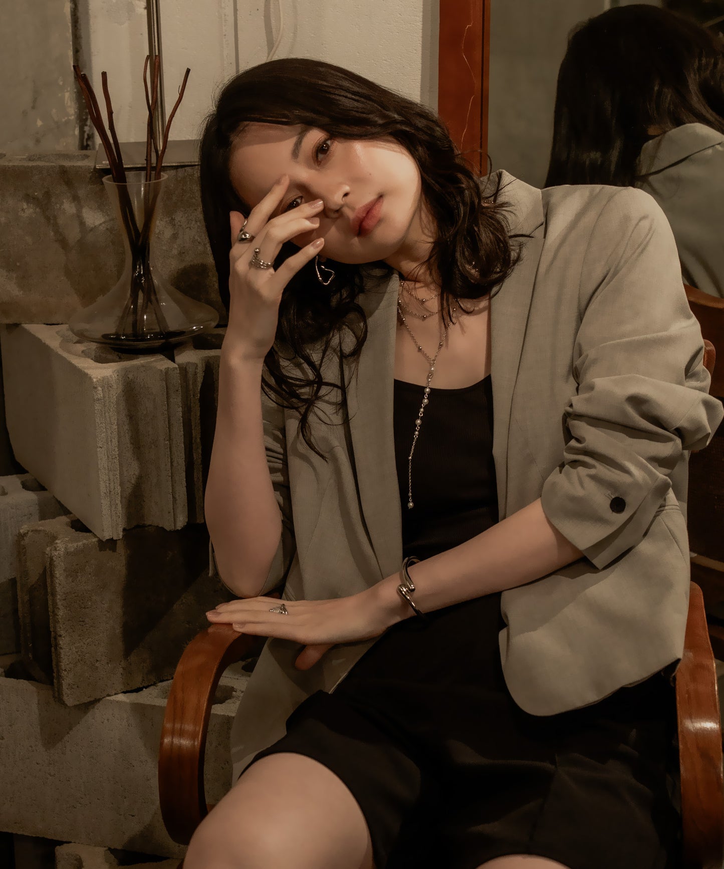 アシメワープドピアス【Silver】