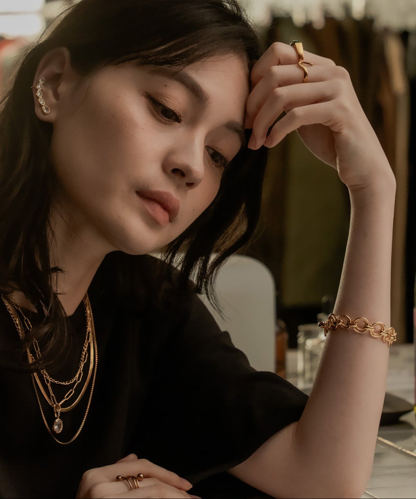 ダブルリングブレスレット【Gold】