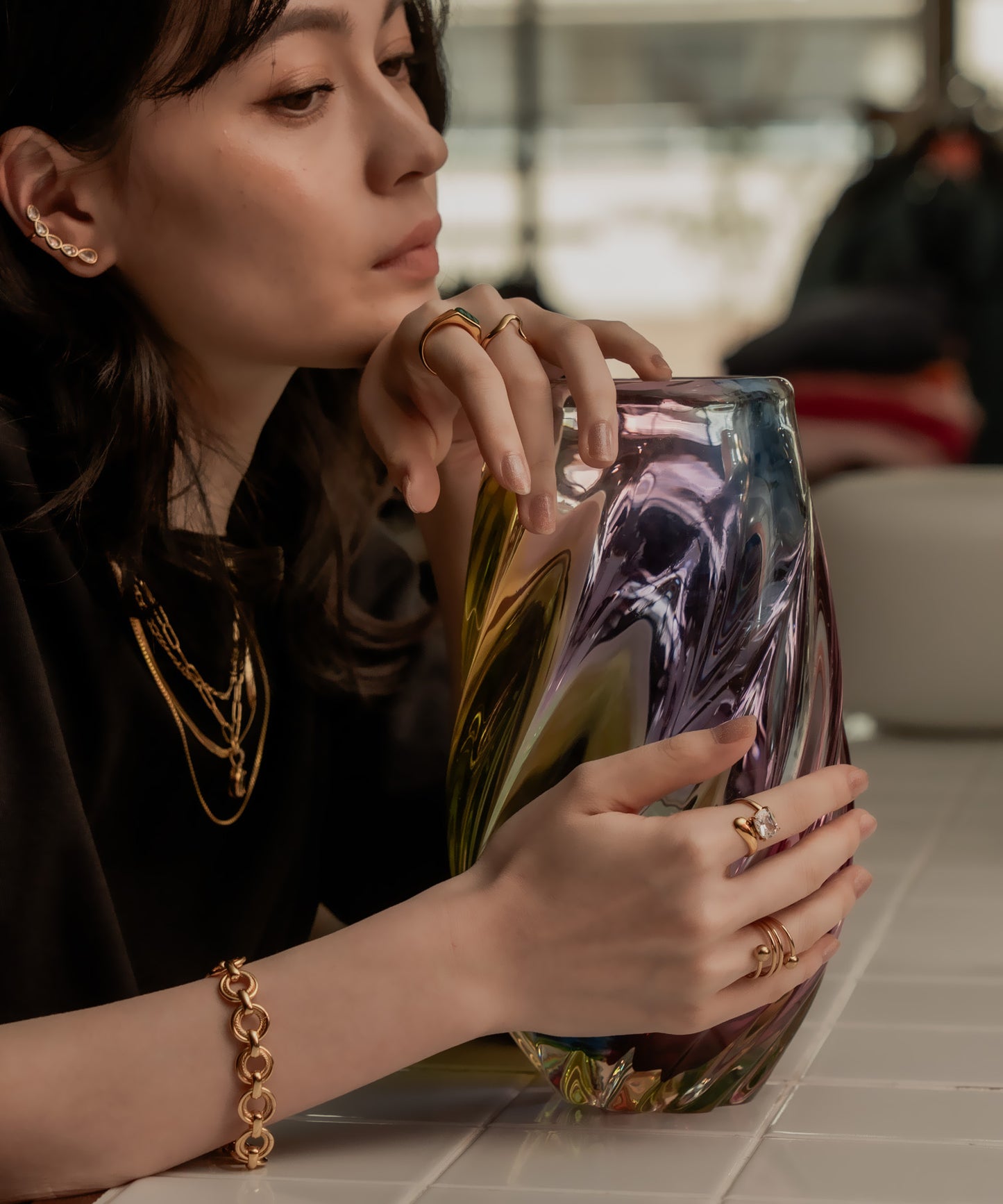 ダブルリングブレスレット【Gold】