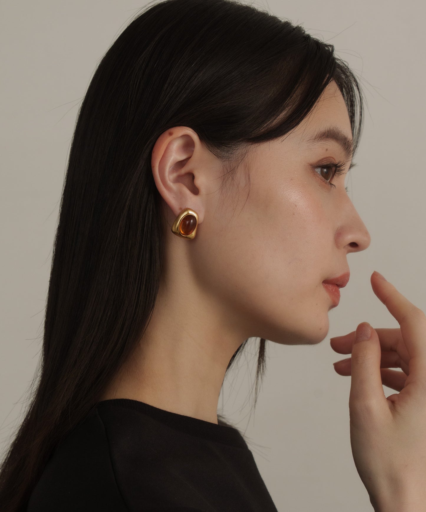 マーブルストーンピアス【Gold】