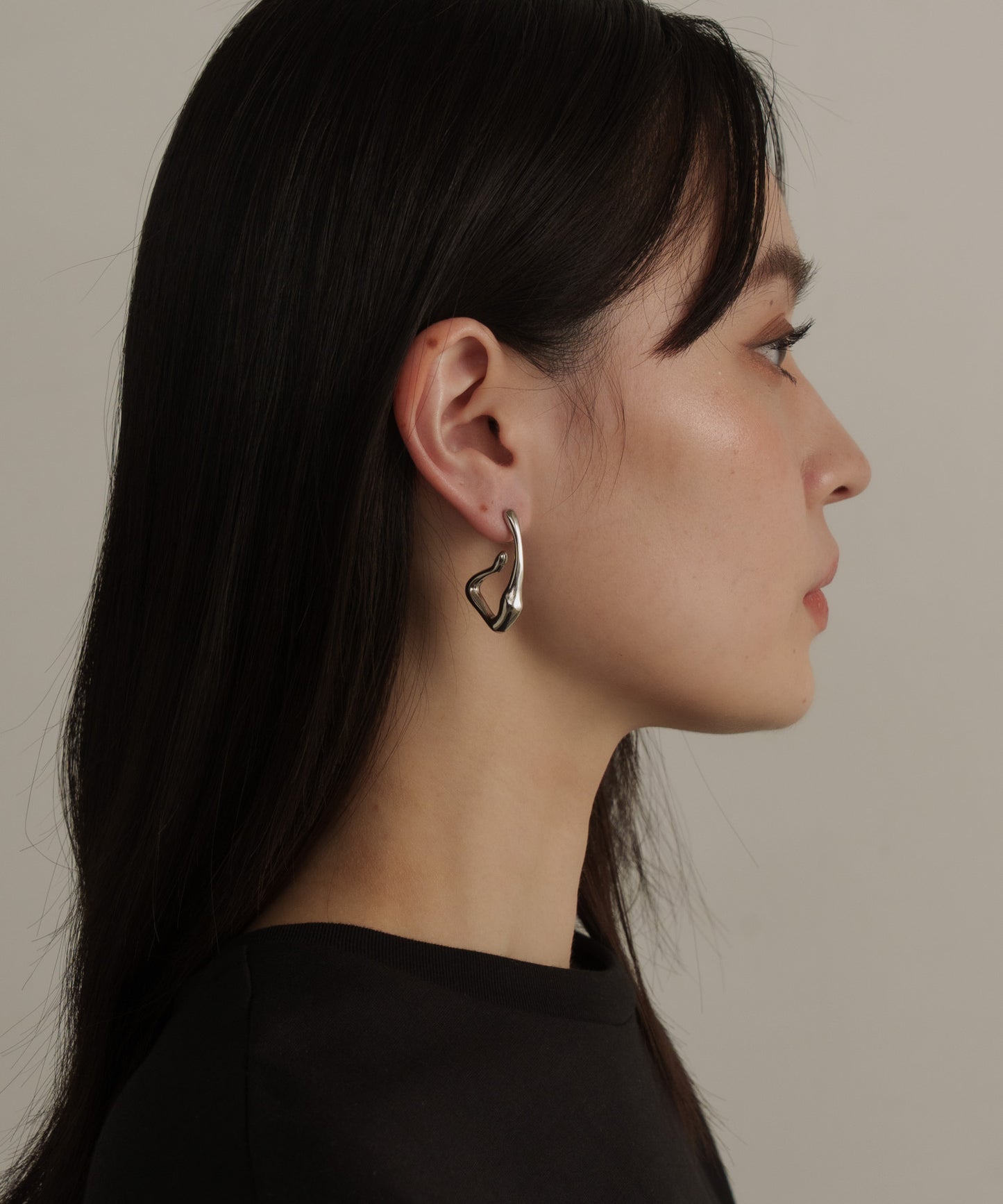 アシメワープドピアス【Silver】