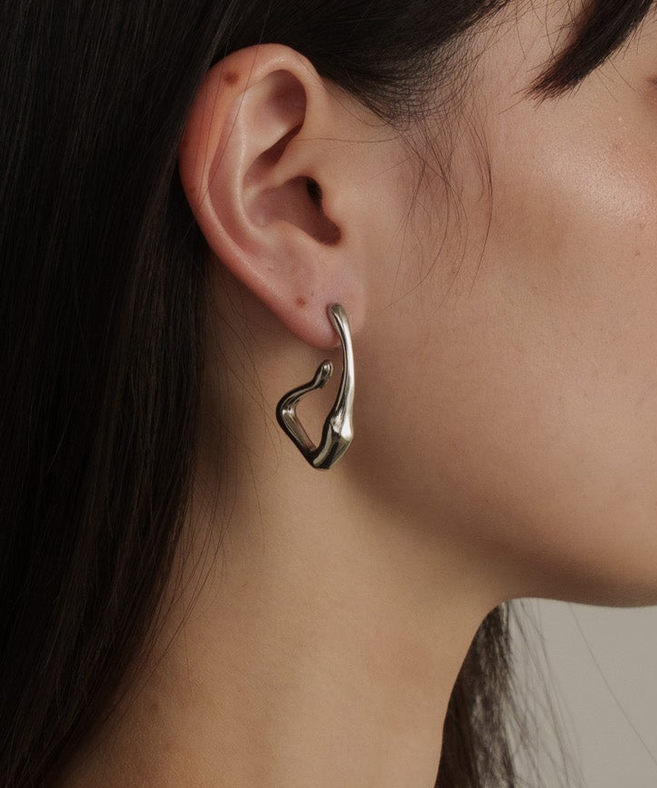 アシメワープドピアス【Silver】