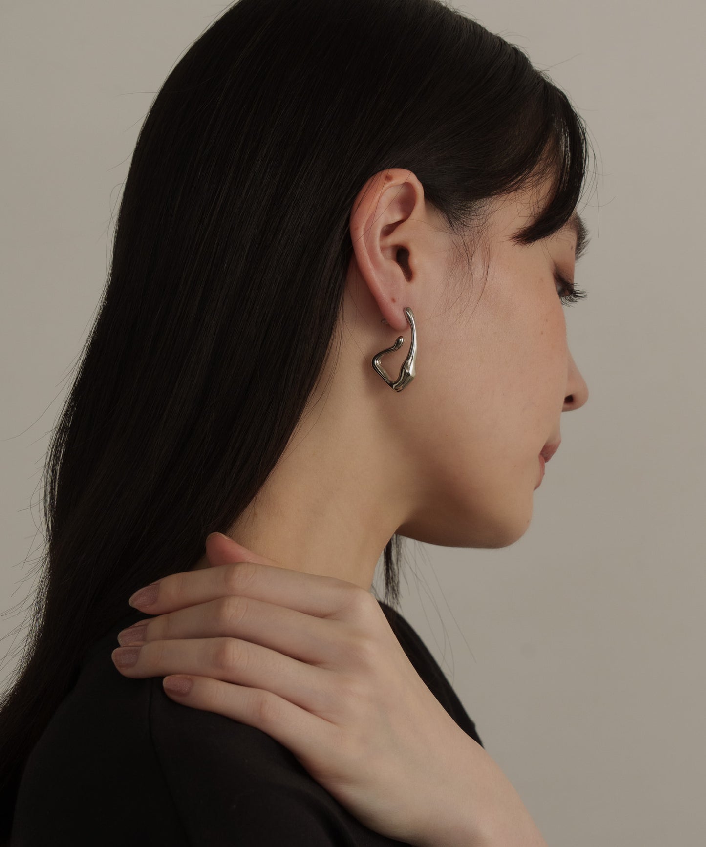 アシメワープドピアス【Silver】