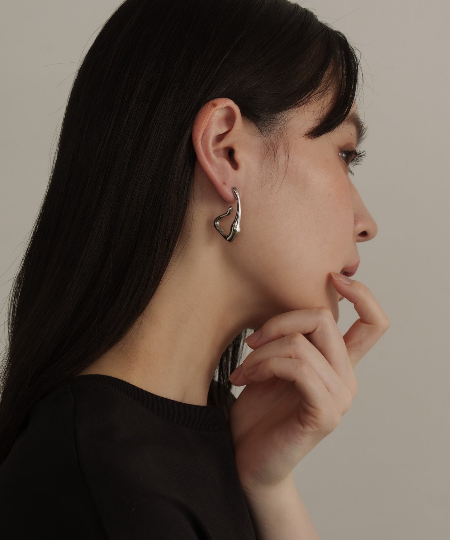 アシメワープドピアス【Silver】