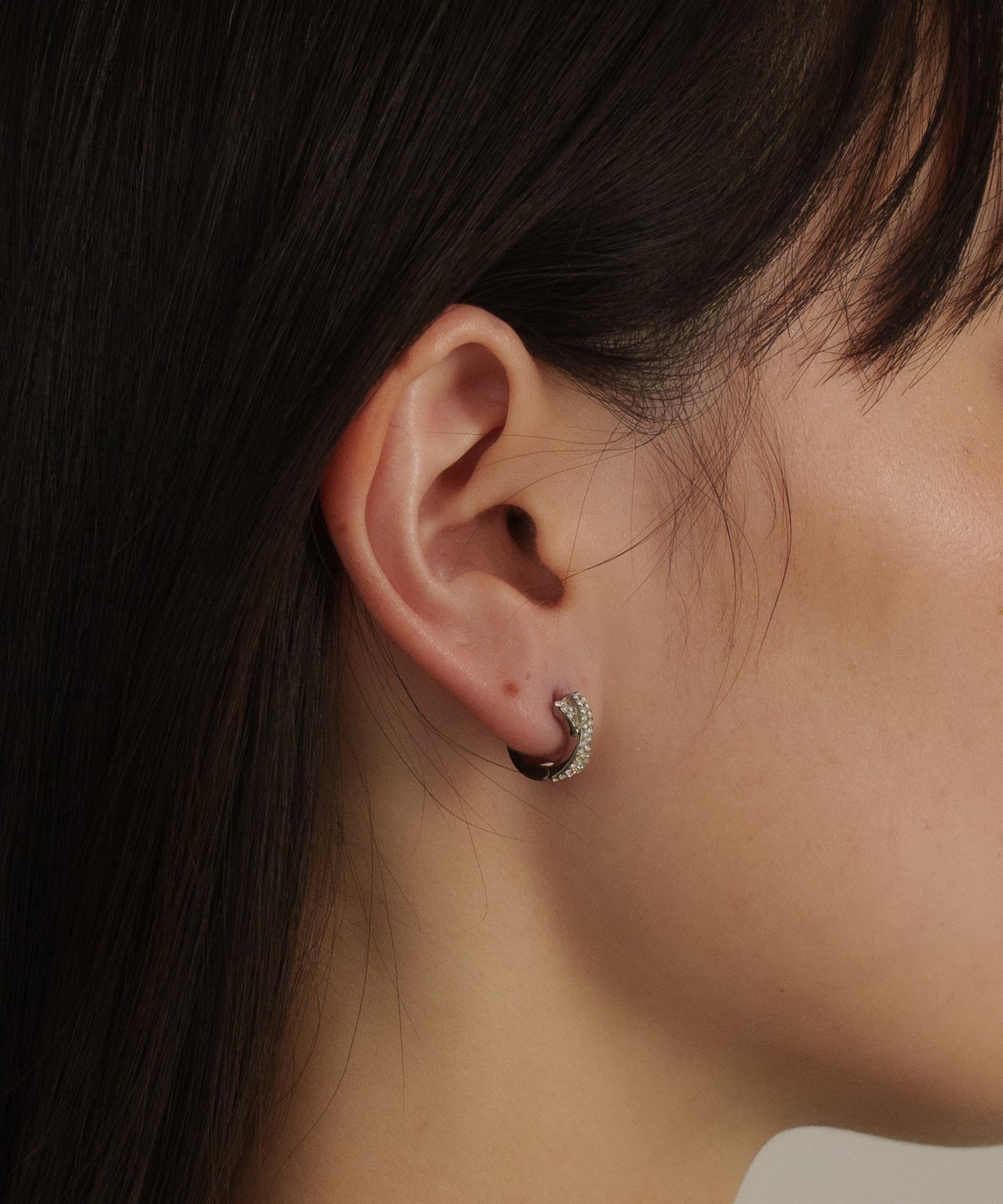 クロスストーンスモールピアス【Silver】