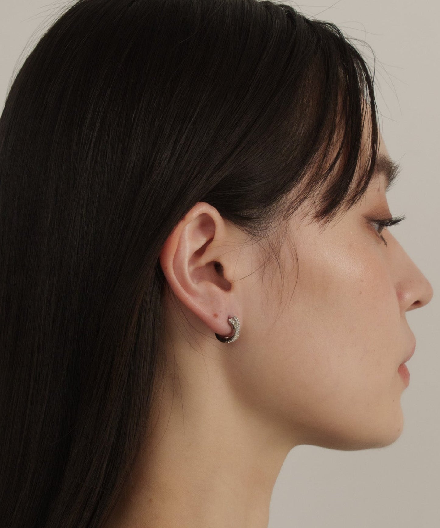 クロスストーンスモールピアス【Silver】