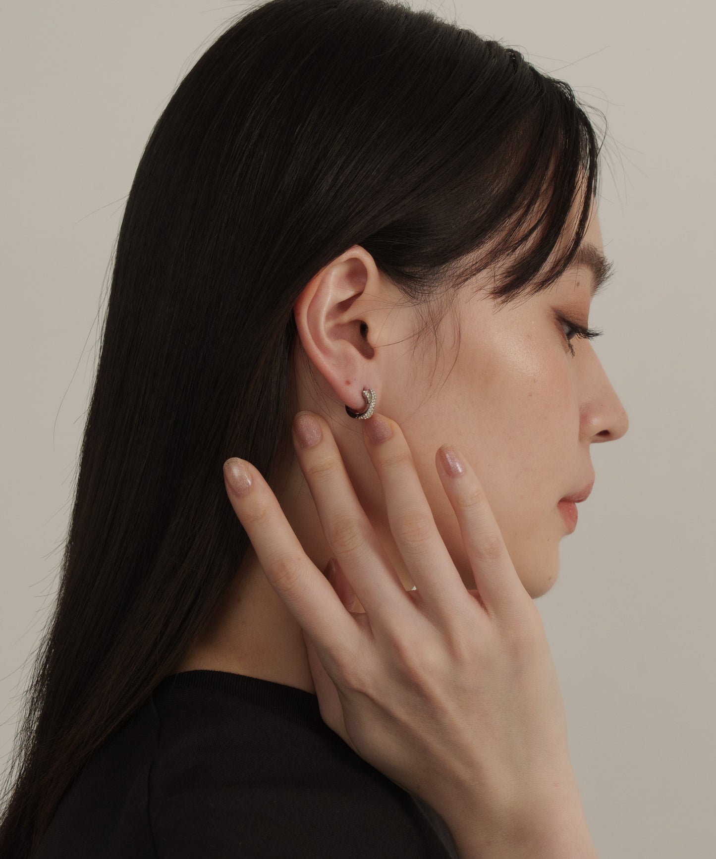 クロスストーンスモールピアス【Silver】