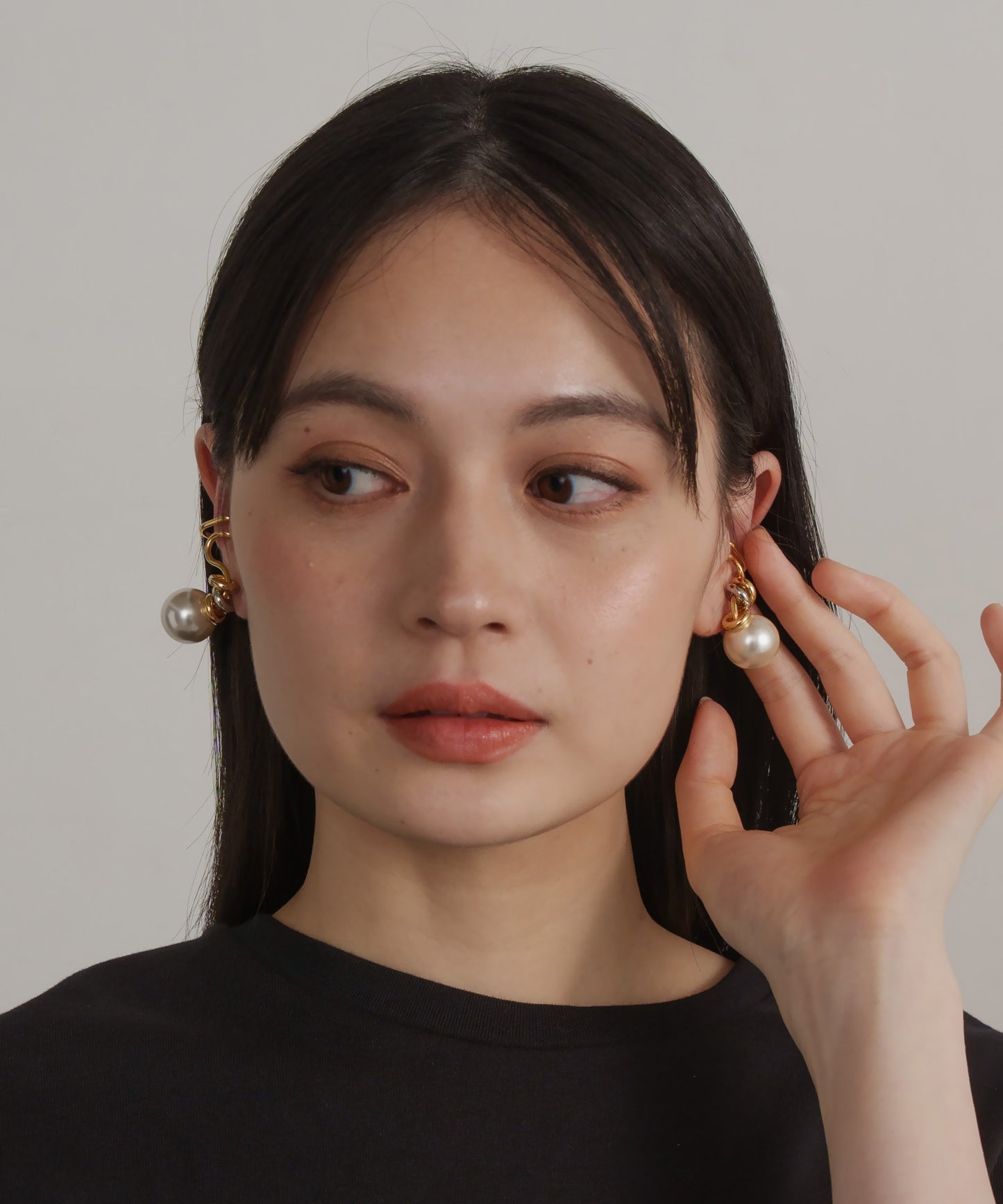 パールライクツイストイヤーカフセット(両耳)【Gold】