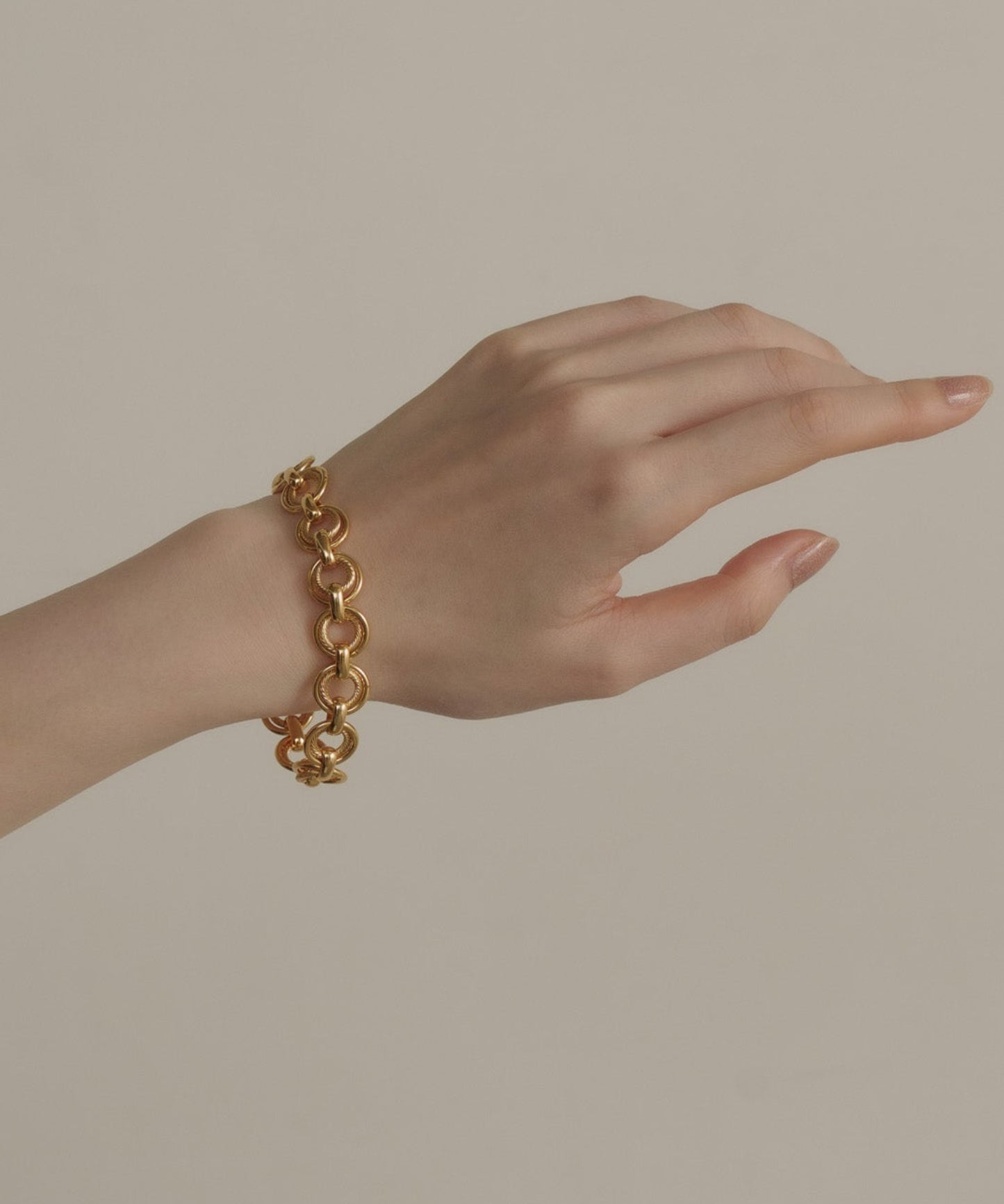 ダブルリングブレスレット【Gold】