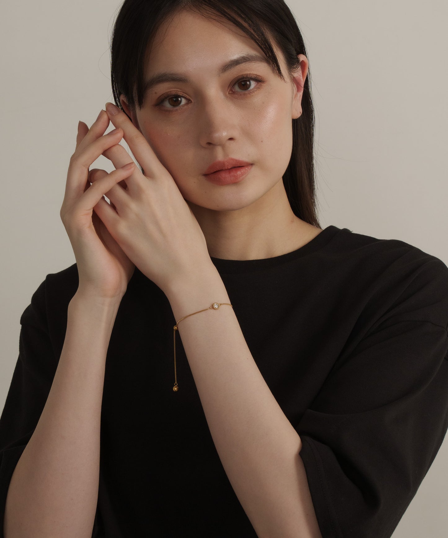 ワンストーンベネチアンチェーンブレスレット【Gold】