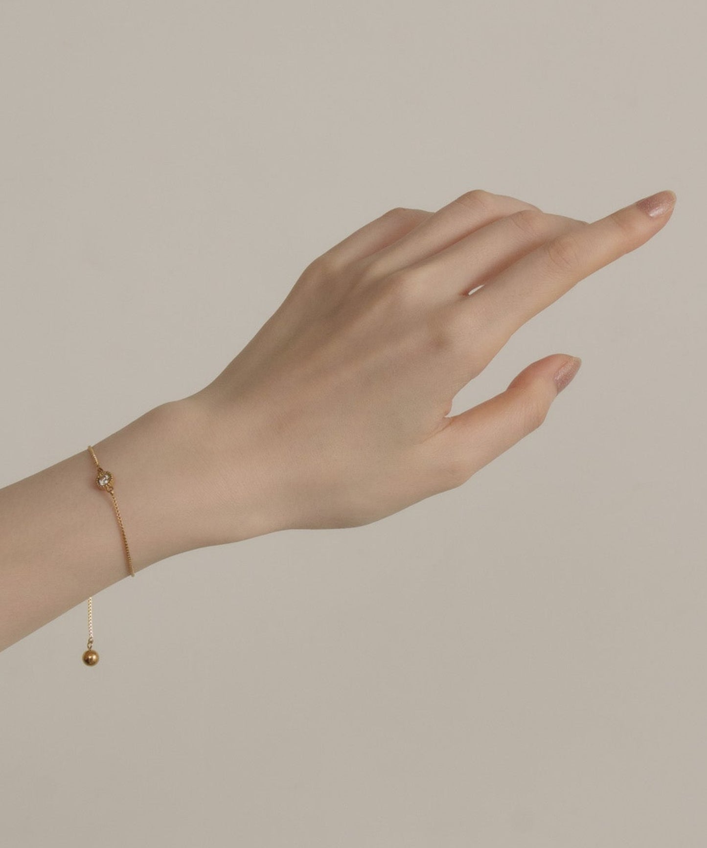 ワンストーンベネチアンチェーンブレスレット【Gold】