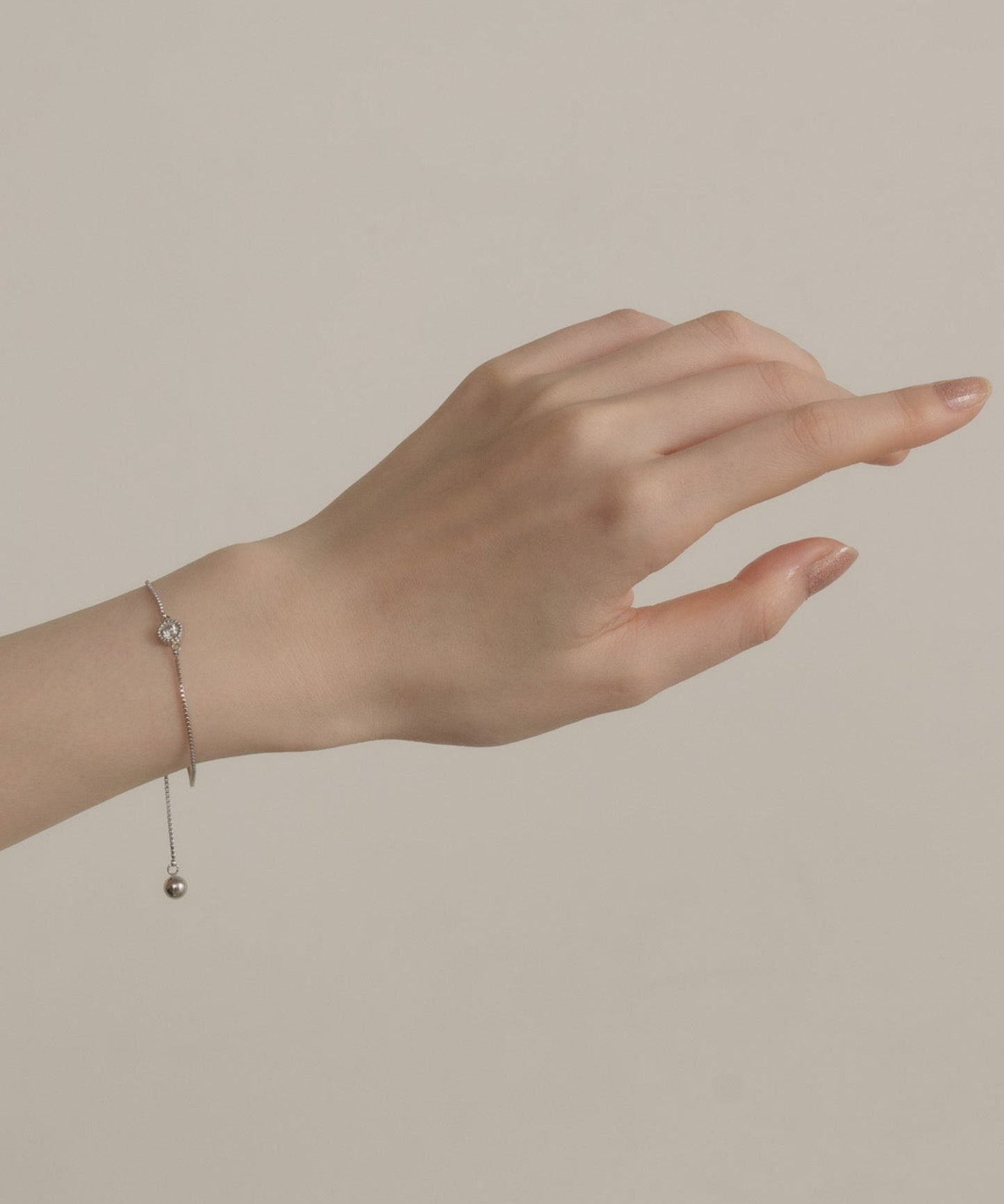 ワンストーンベネチアンチェーンブレスレット【Silver】