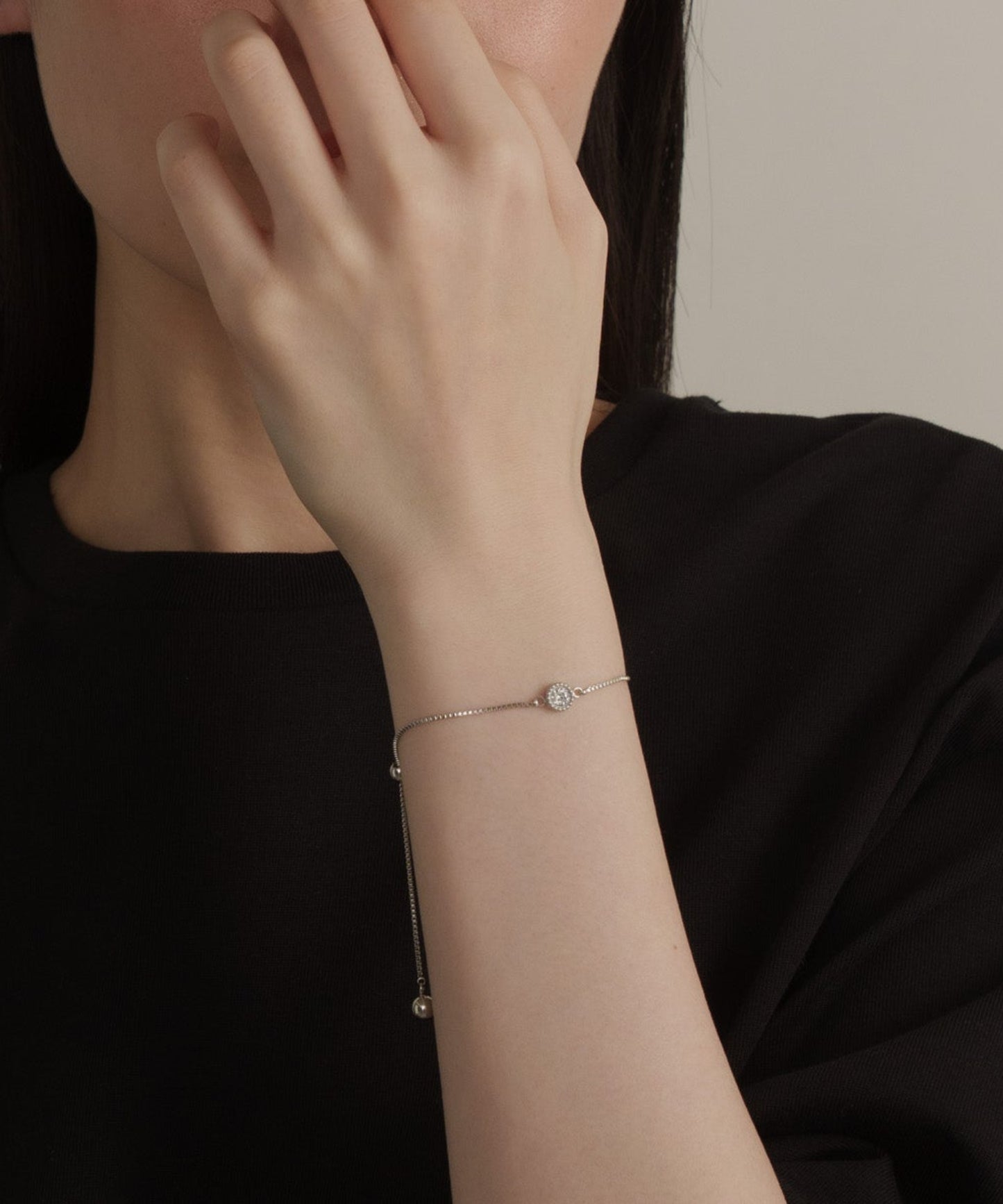 ワンストーンベネチアンチェーンブレスレット【Silver】