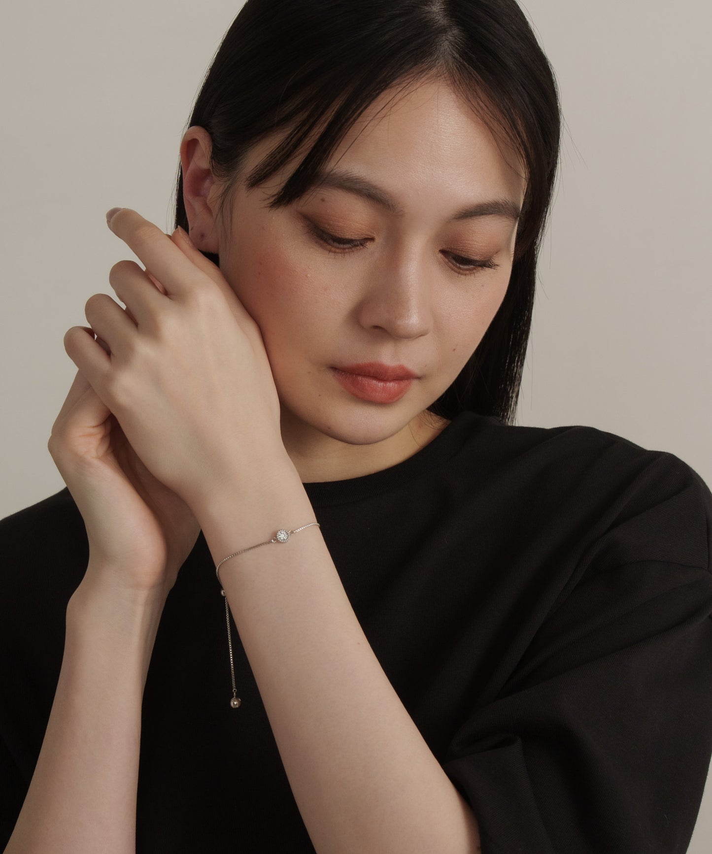 ワンストーンベネチアンチェーンブレスレット【Silver】