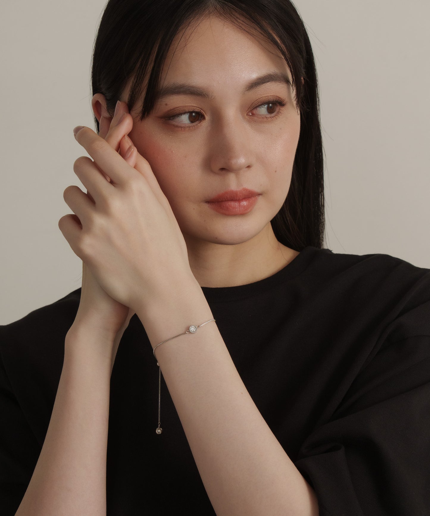 ワンストーンベネチアンチェーンブレスレット【Silver】