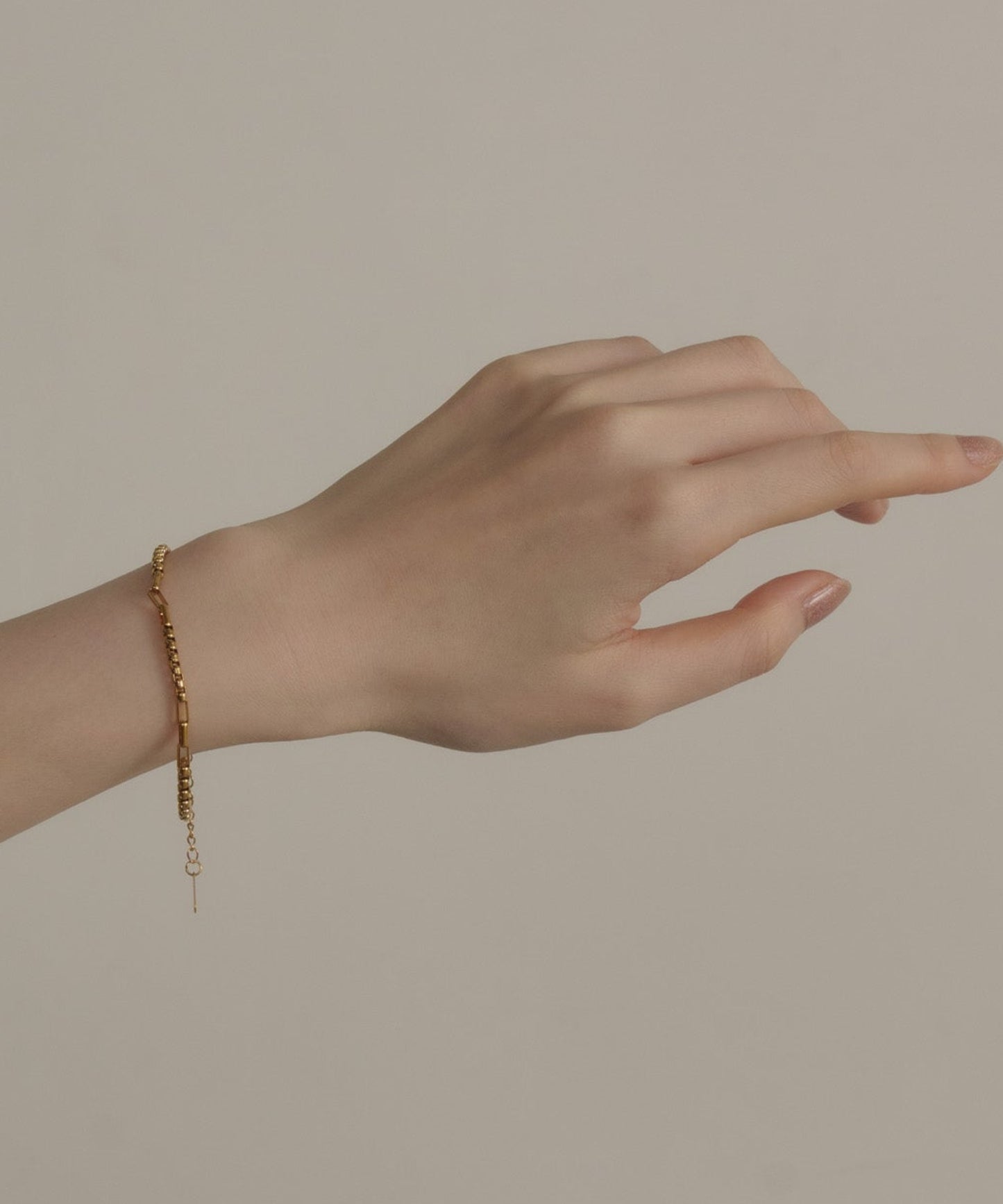 インターバルスクエアチェーンブレスレット【Gold】