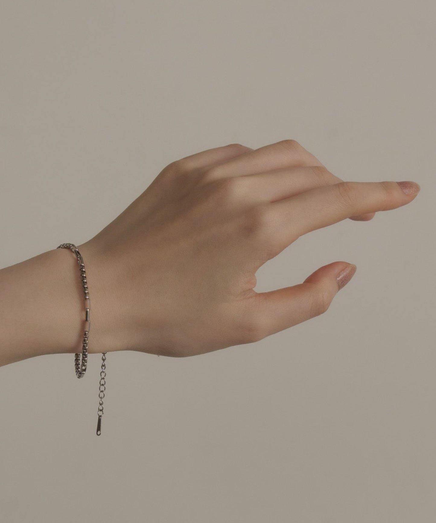 インターバルスクエアチェーンブレスレット【Silver】