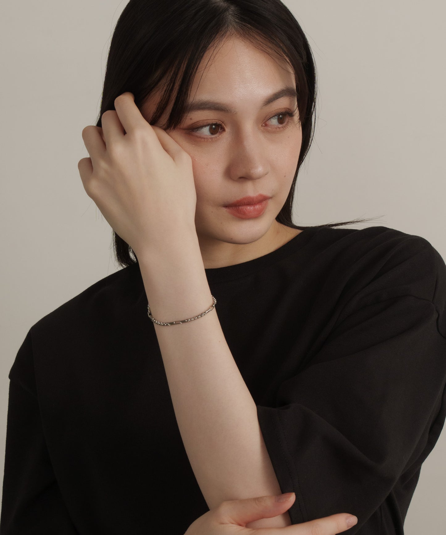 インターバルスクエアチェーンブレスレット【Silver】