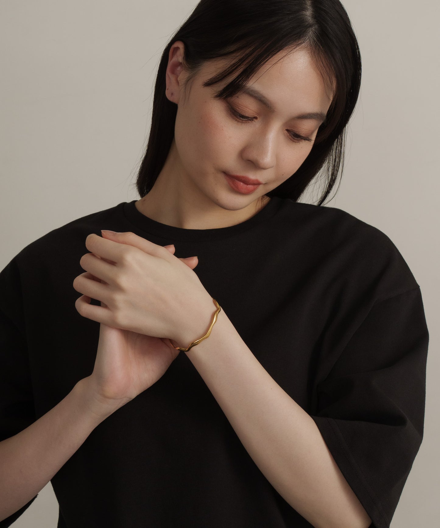 リップルナローバングル【Gold】