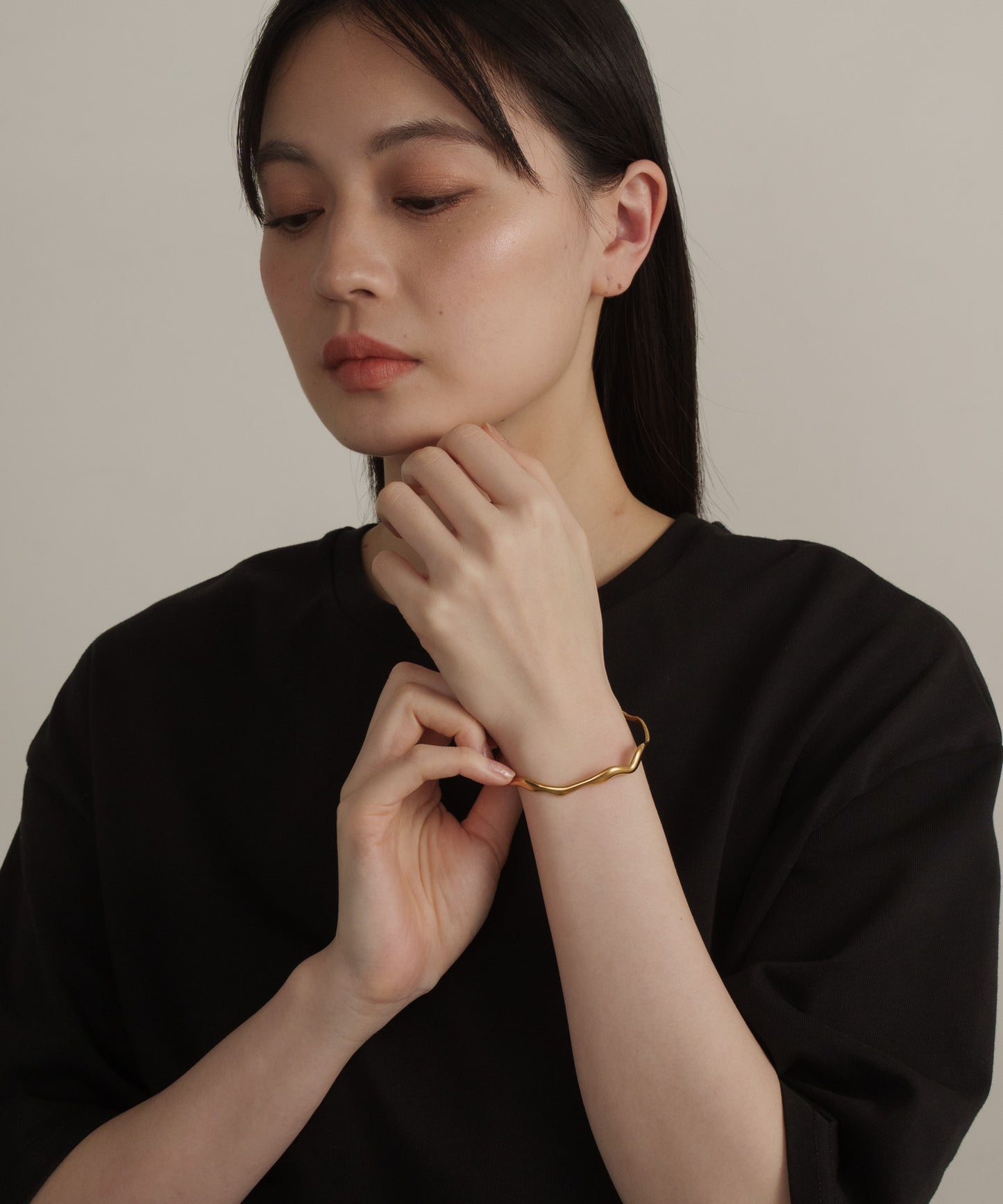 リップルナローバングル【Gold】