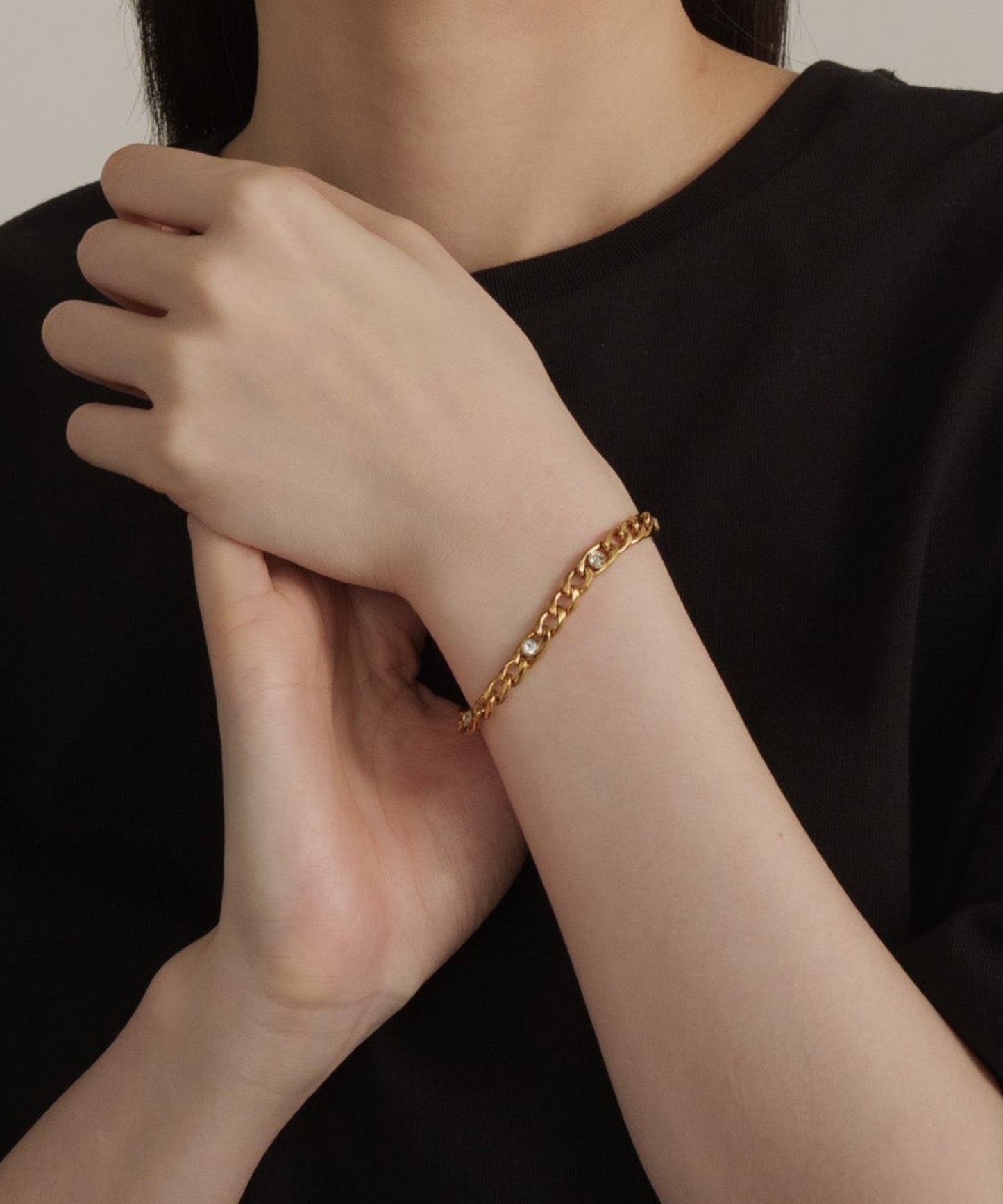 ヴィンテージ喜平ストーンブレスレット【Gold】