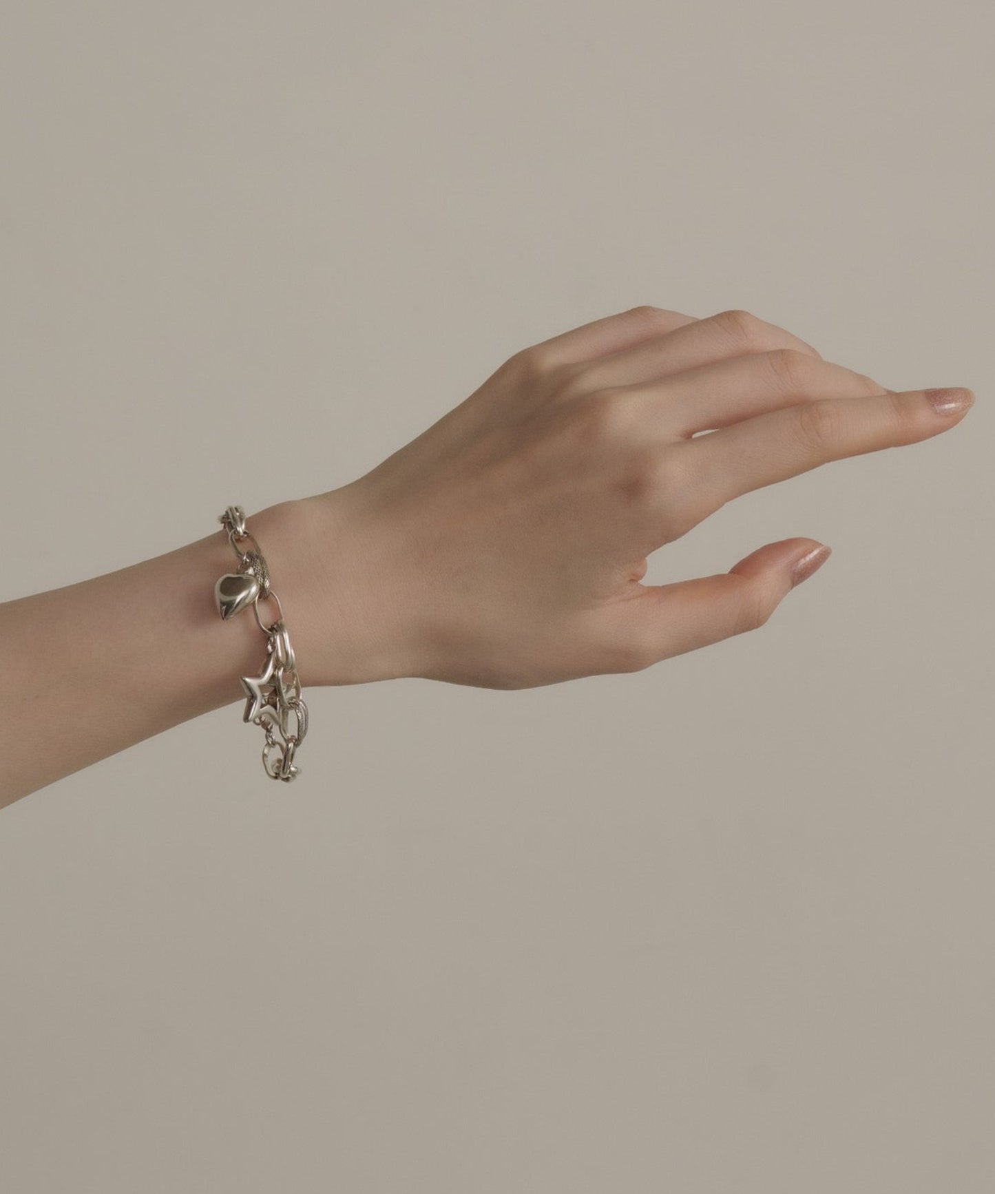 3Dチャームブレスレット【Silver】