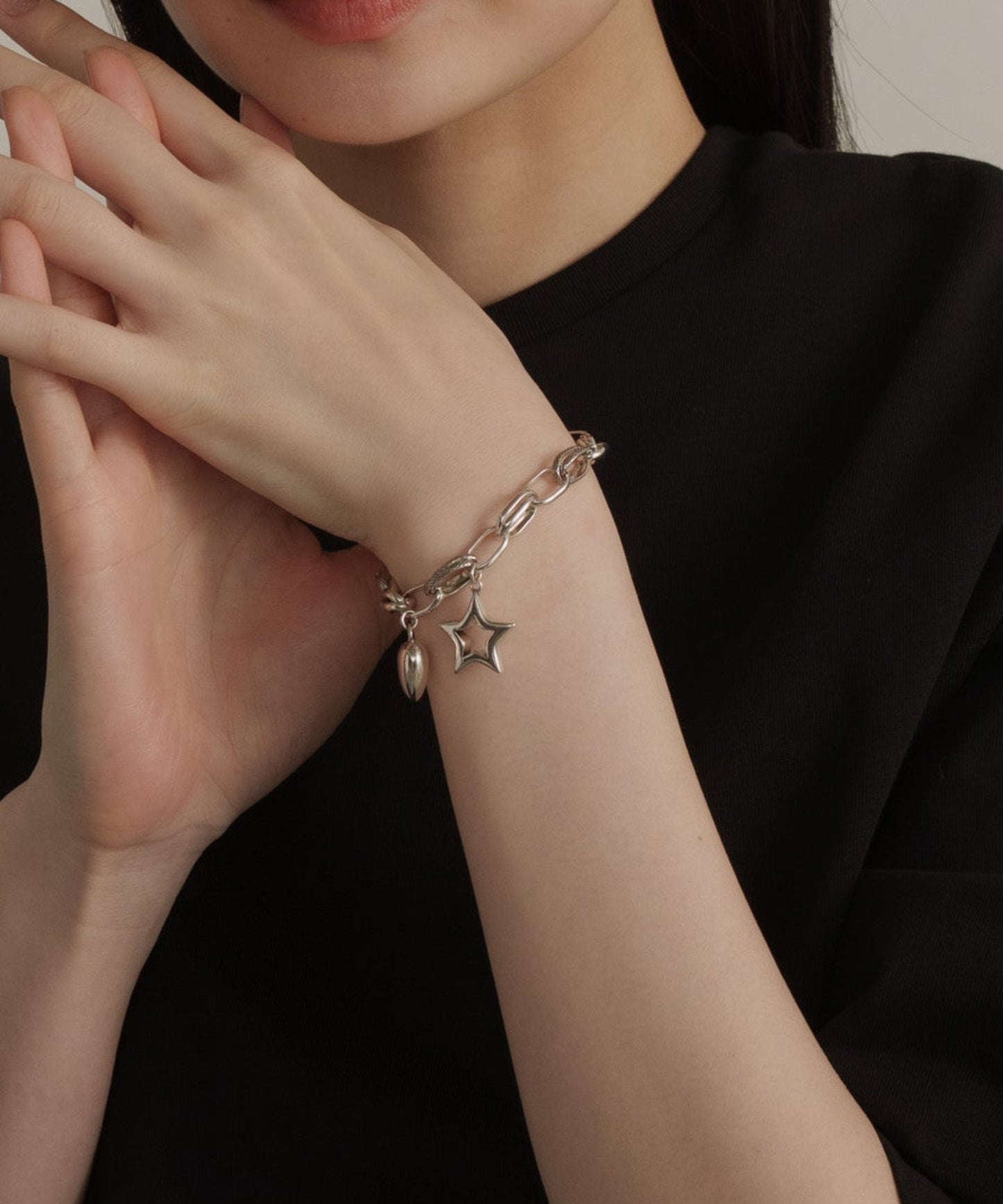 3Dチャームブレスレット【Silver】