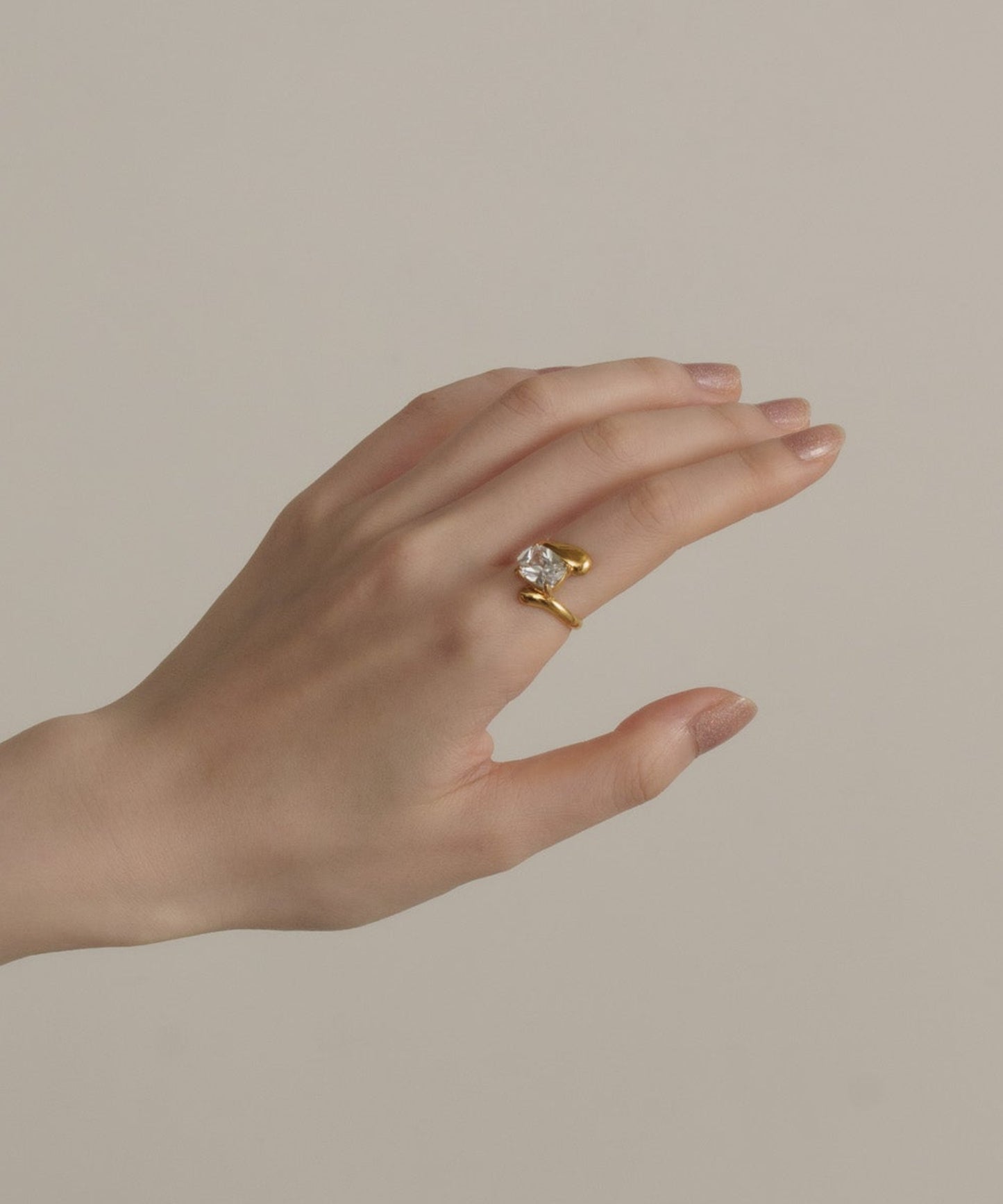 ラップアラウンドストーンリング【Gold】