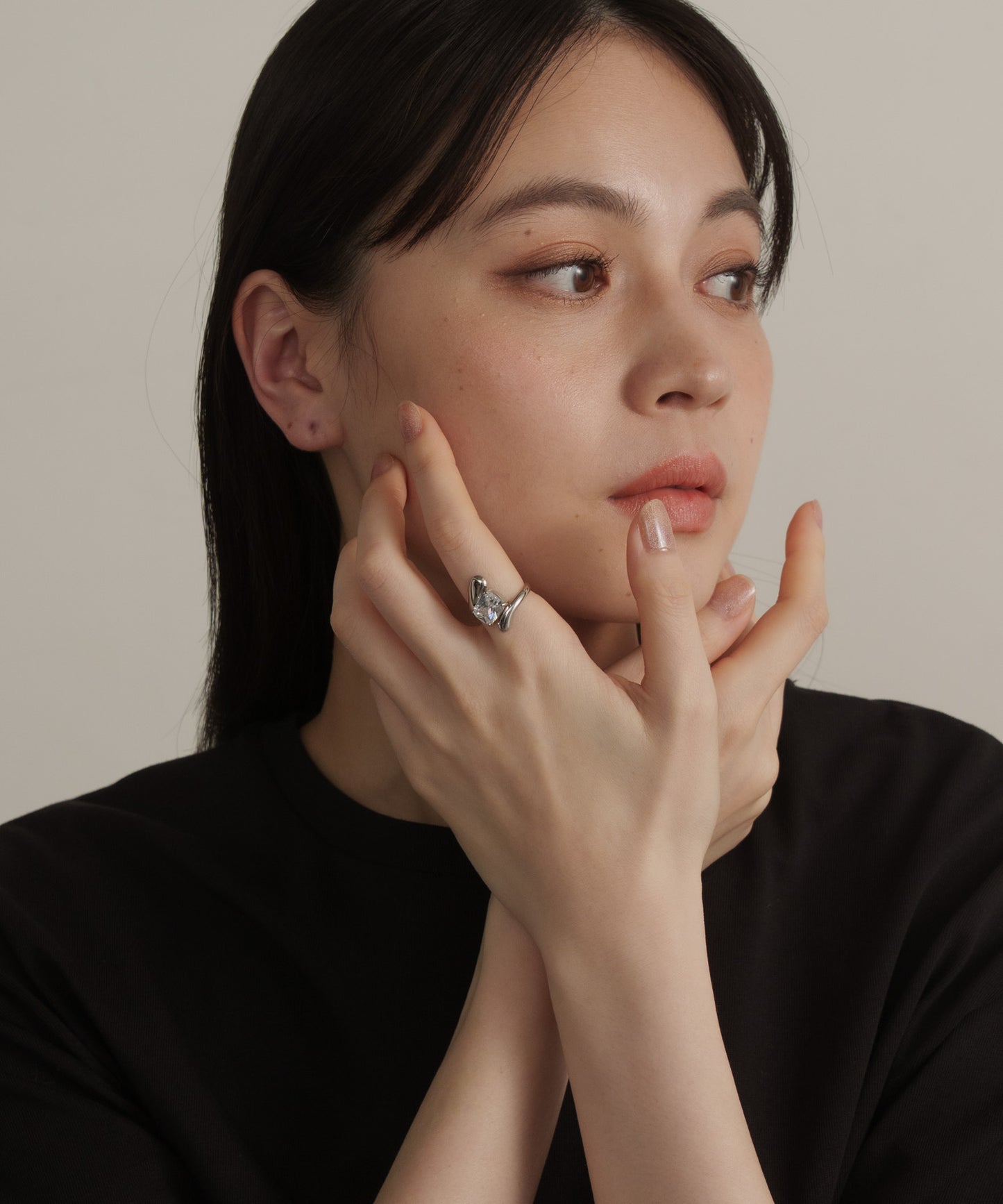 ラップアラウンドストーンリング【Silver】