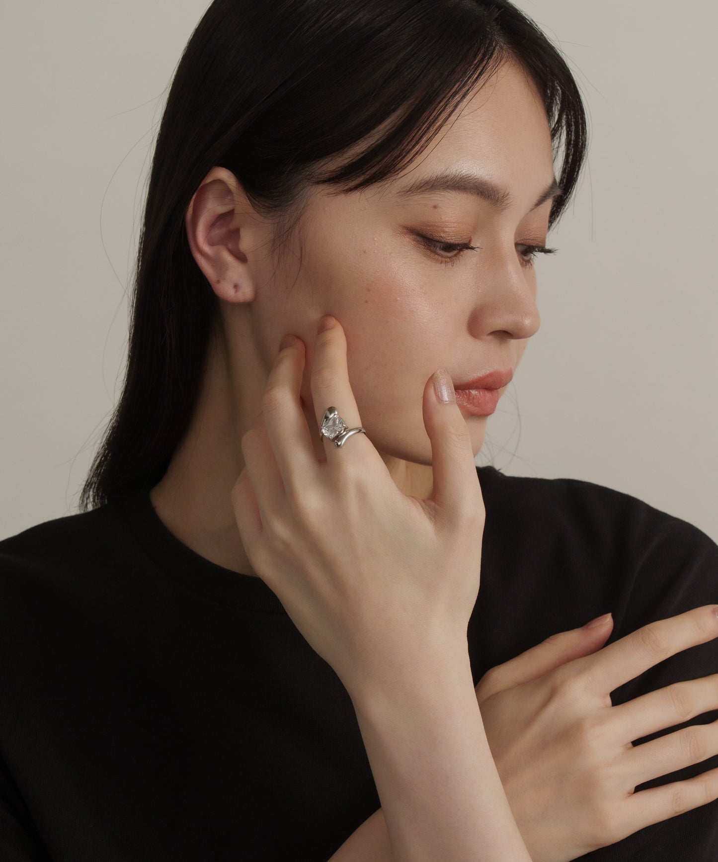 ラップアラウンドストーンリング【Silver】