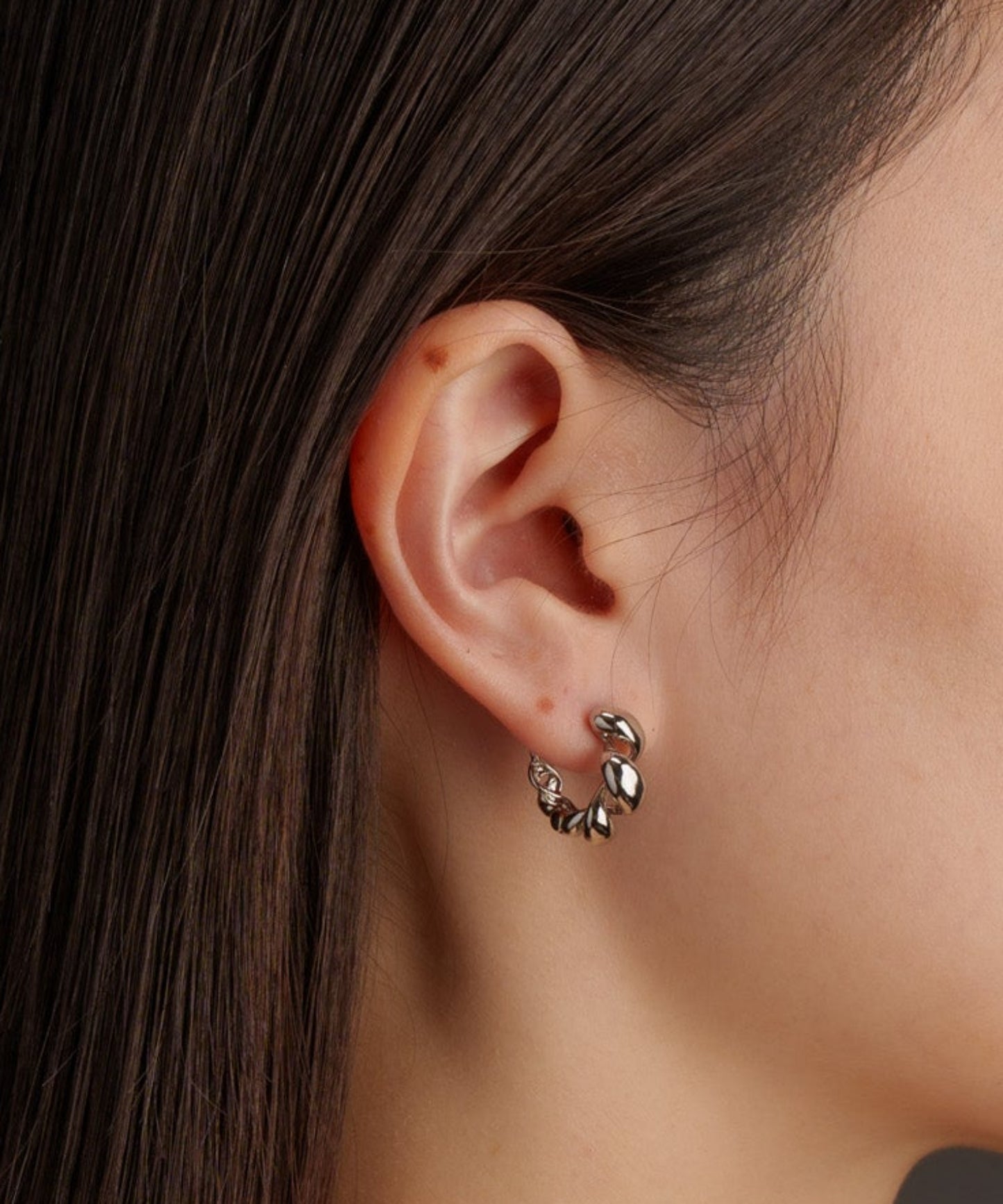 スカルプチュラルコイルピアス【Silver】