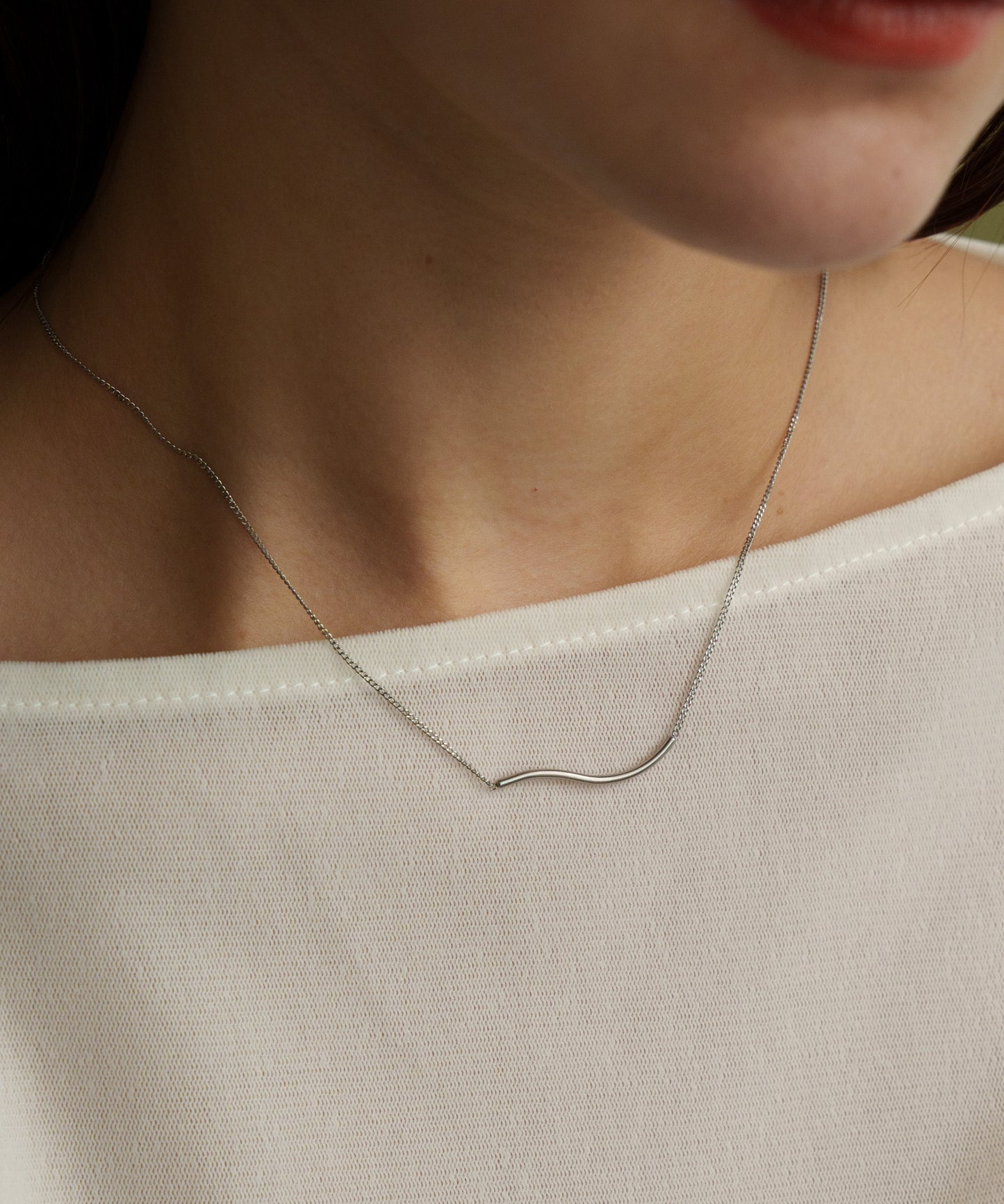 ウェーブモチーフネックレス【Silver】