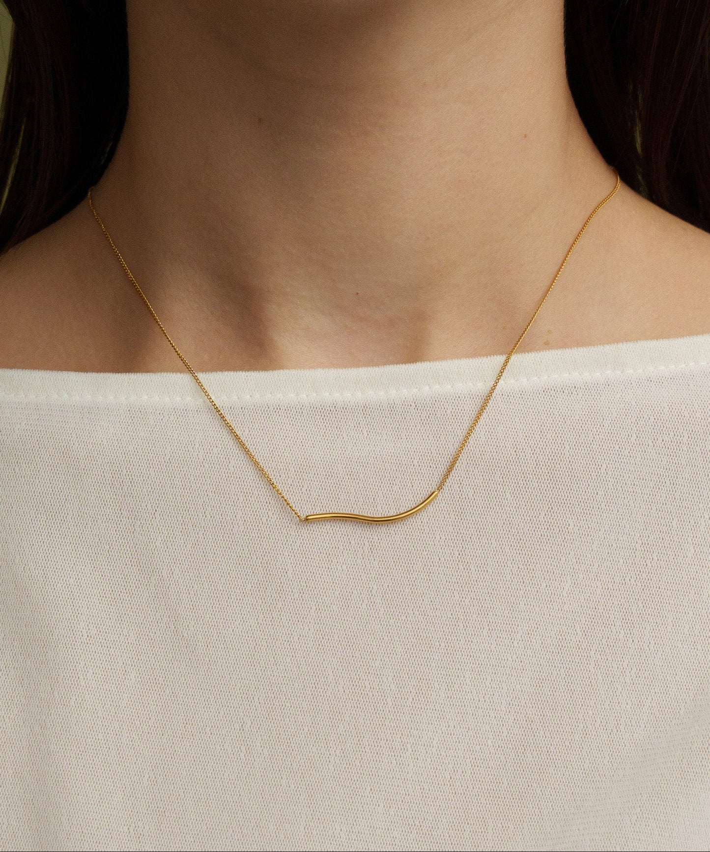 ウェーブモチーフネックレス【Gold】