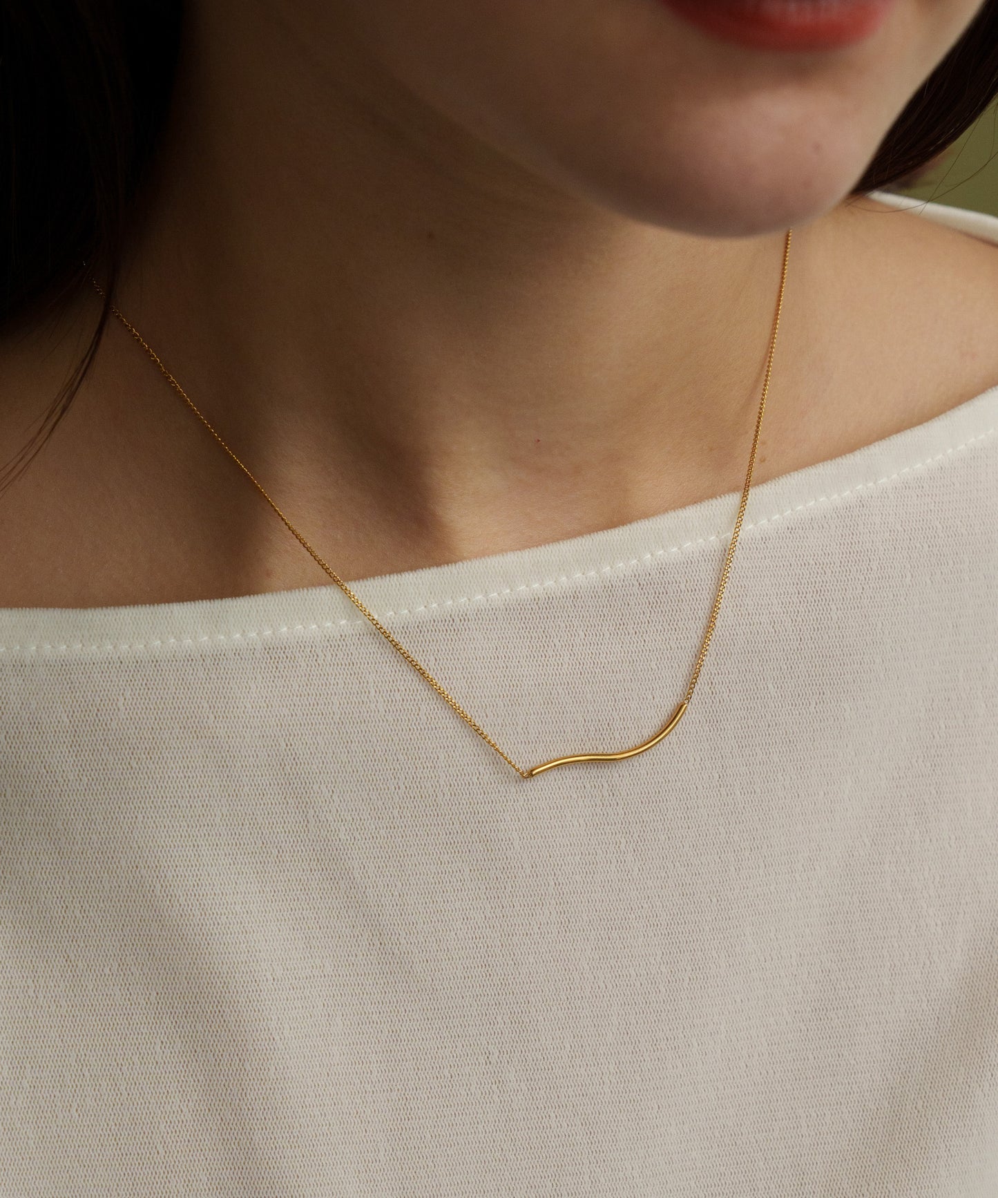 ウェーブモチーフネックレス【Gold】