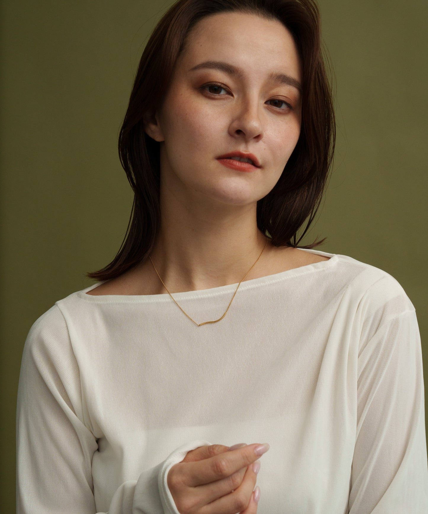 ウェーブモチーフネックレス【Gold】