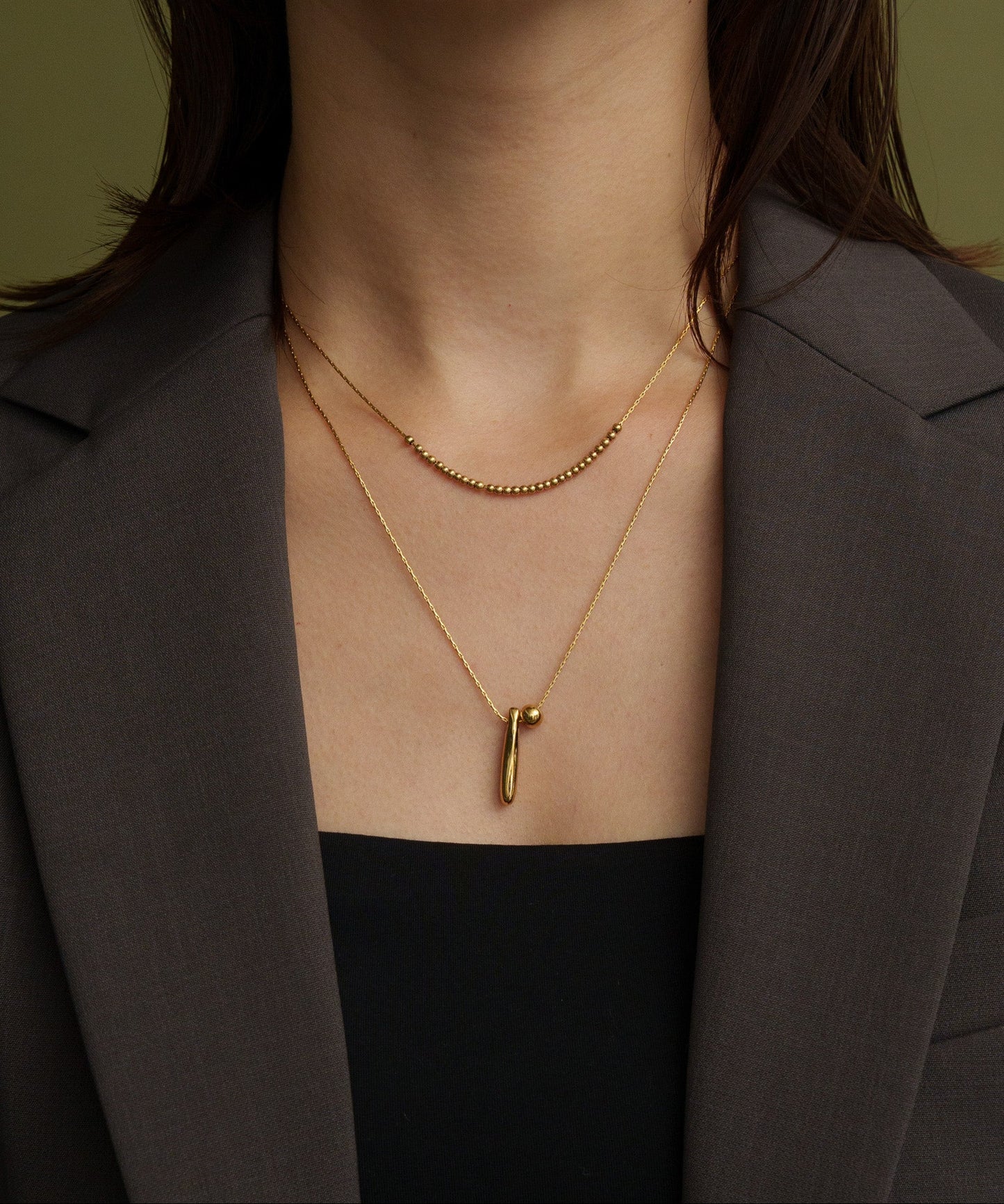 ボールスティックトップネックレス【Gold】