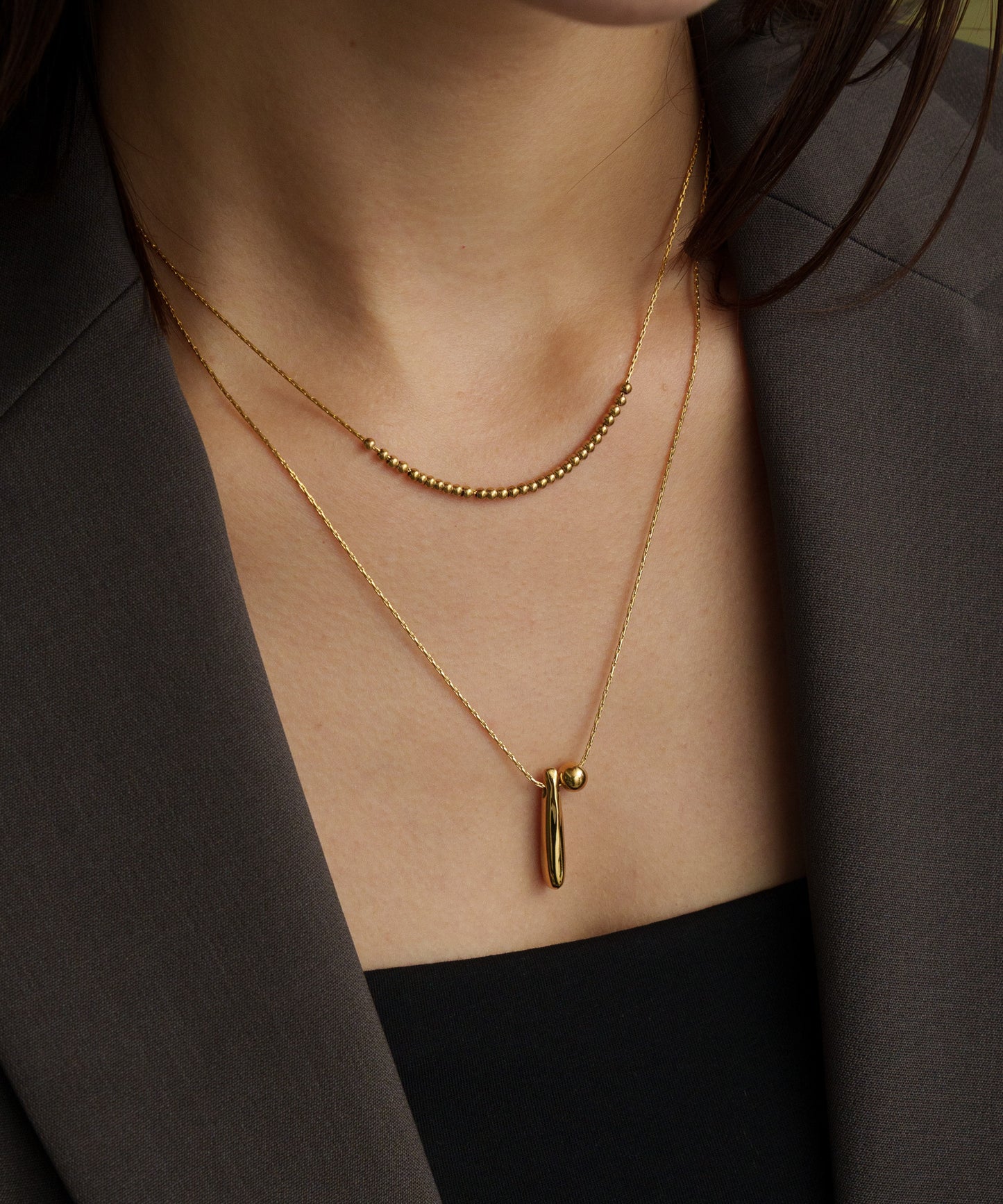 ボールスティックトップネックレス【Gold】