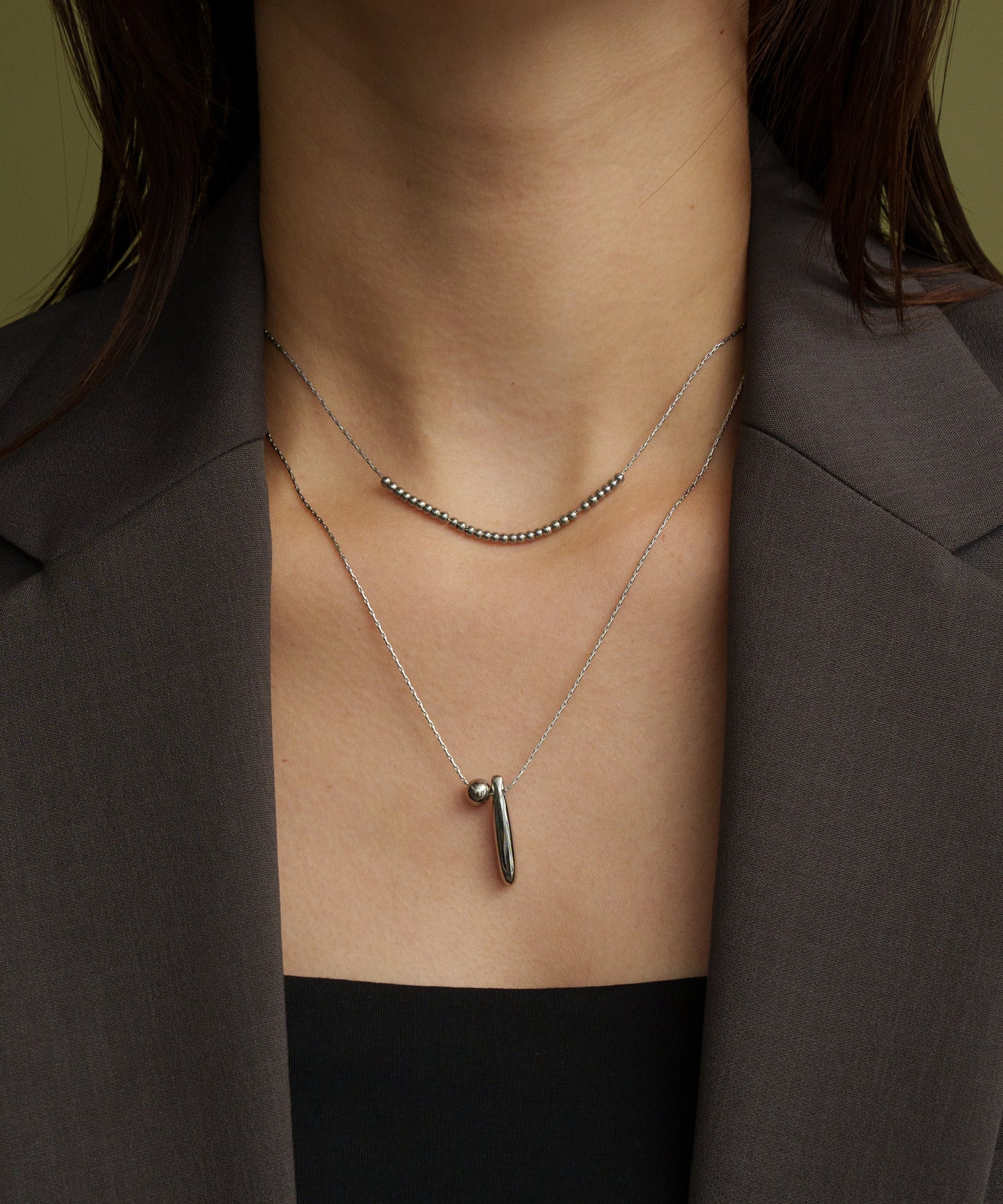 ボールスティックトップネックレス【Silver】