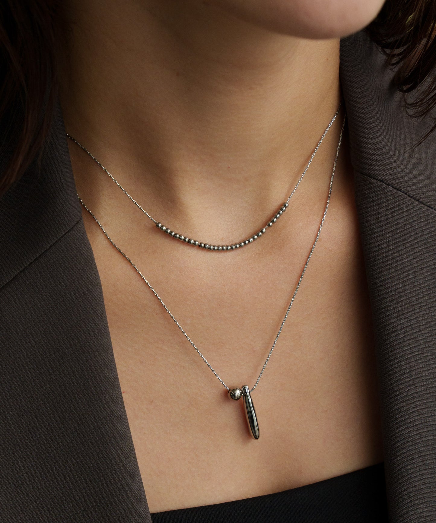 ボールスティックトップネックレス【Silver】