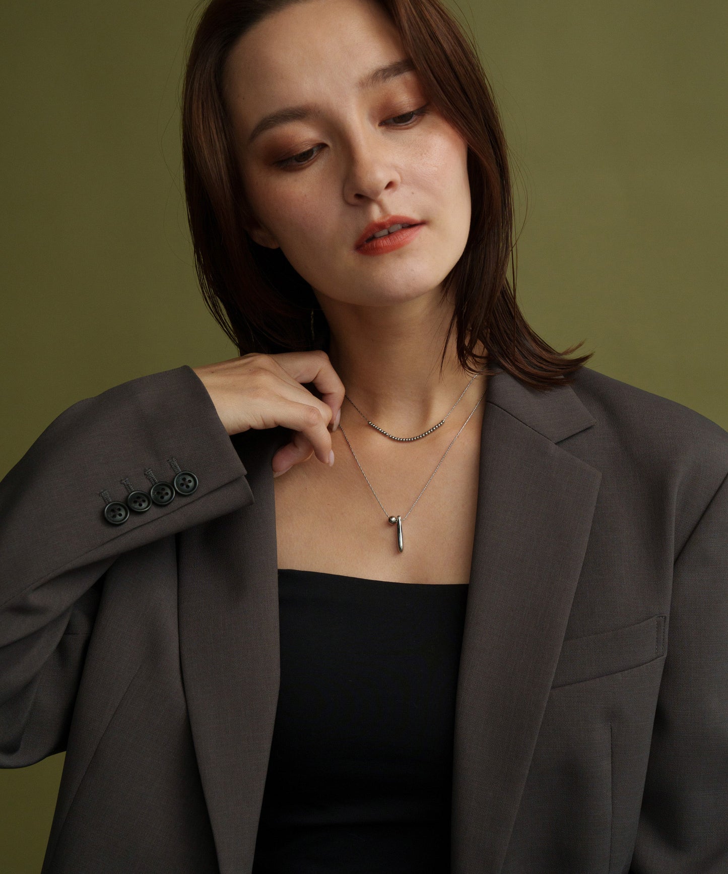 ボールスティックトップネックレス【Silver】