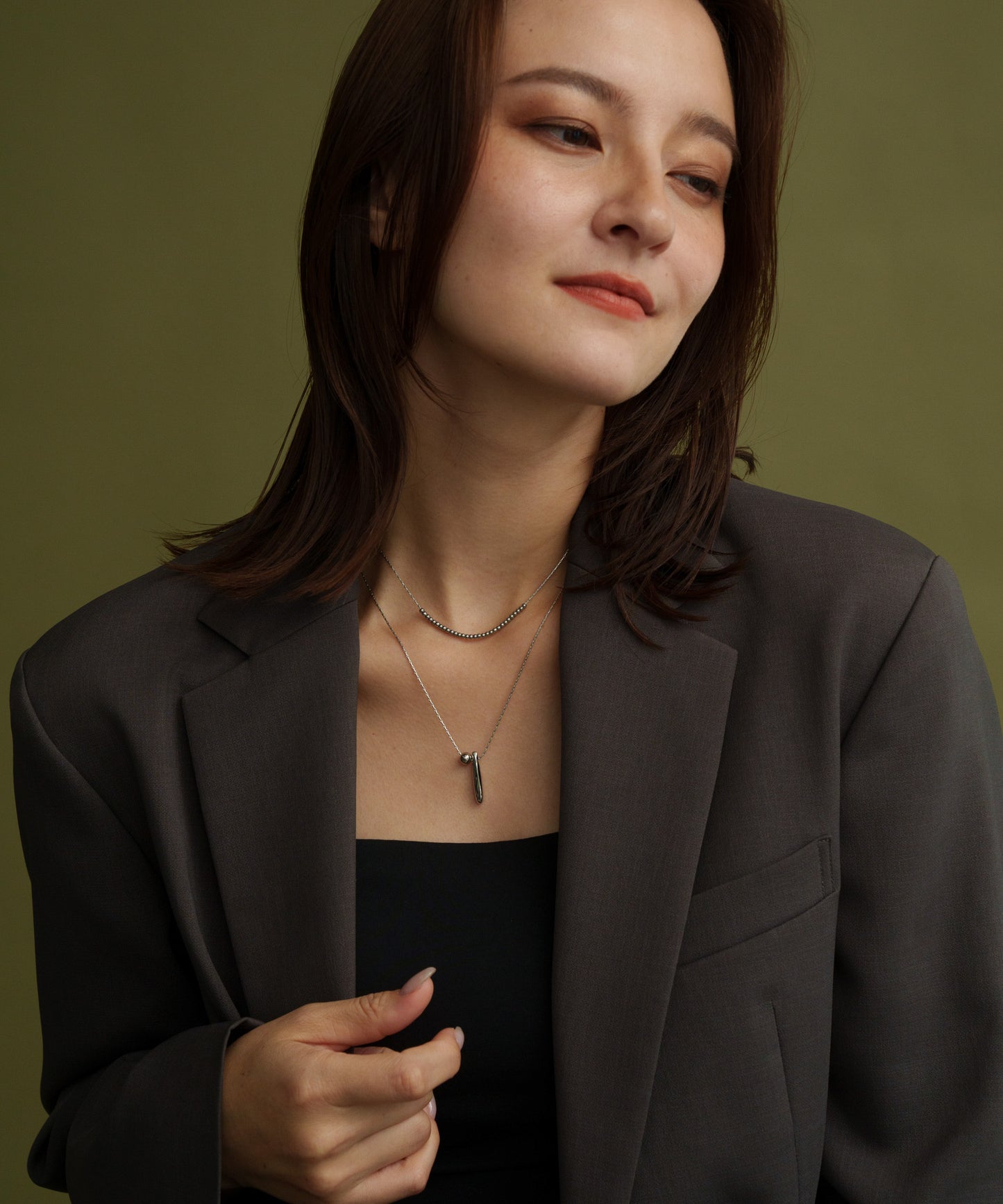 ボールスティックトップネックレス【Silver】