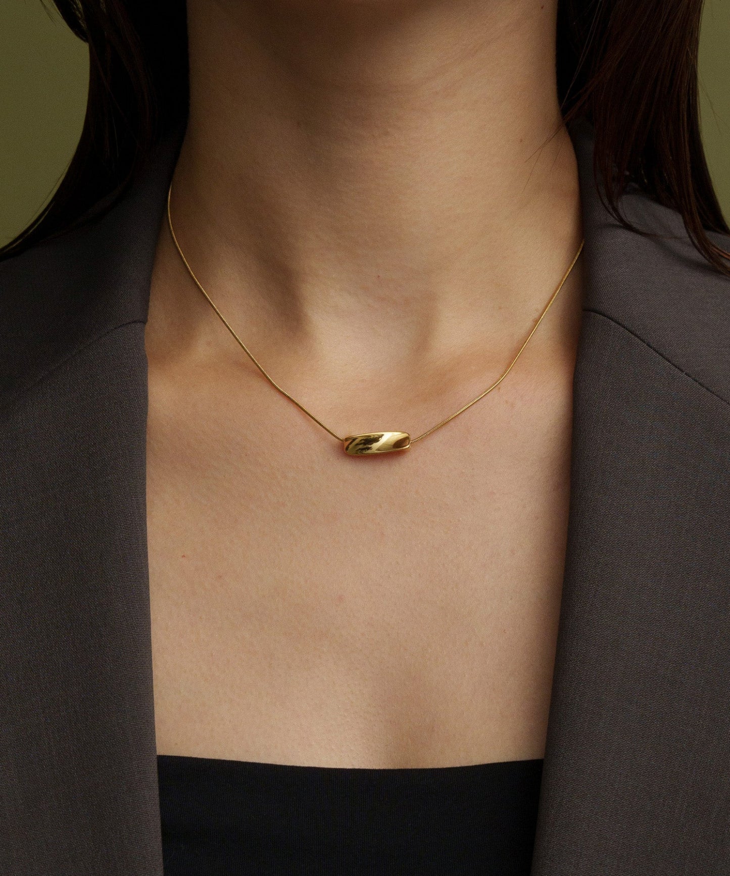 スムースチャームネックレス【Gold】