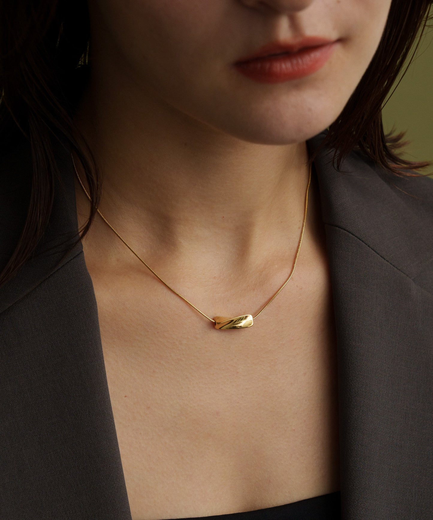 スムースチャームネックレス【Gold】