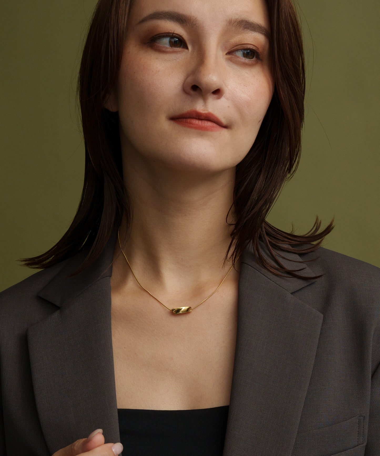 スムースチャームネックレス【Gold】