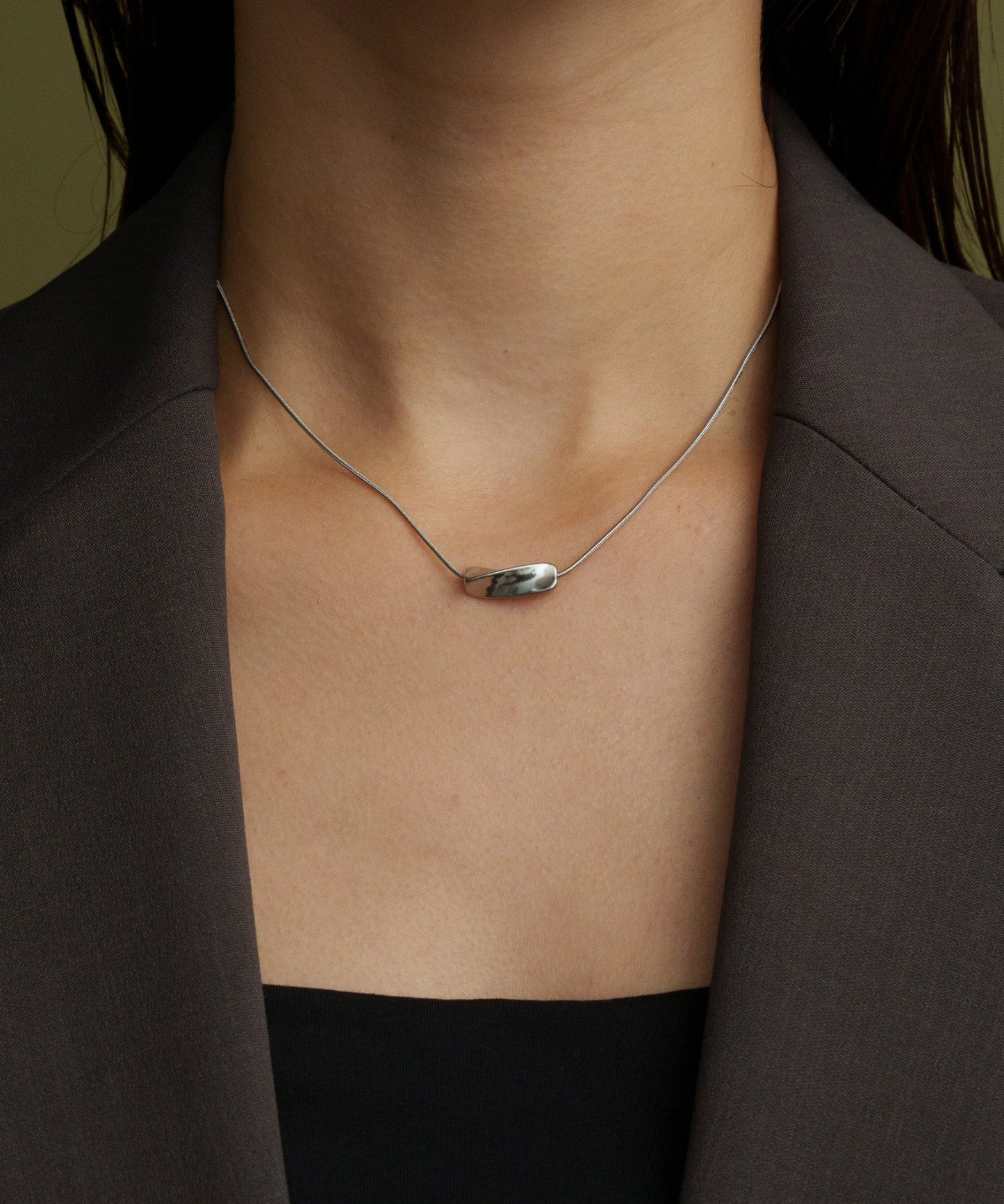 スムースチャームネックレス【Silver】