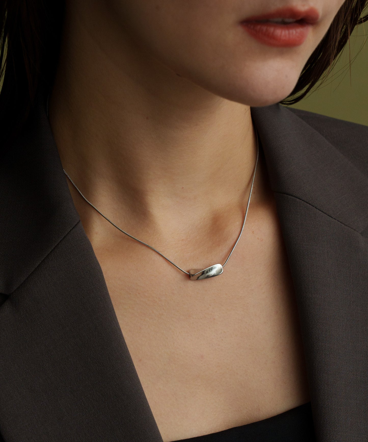 スムースチャームネックレス【Silver】